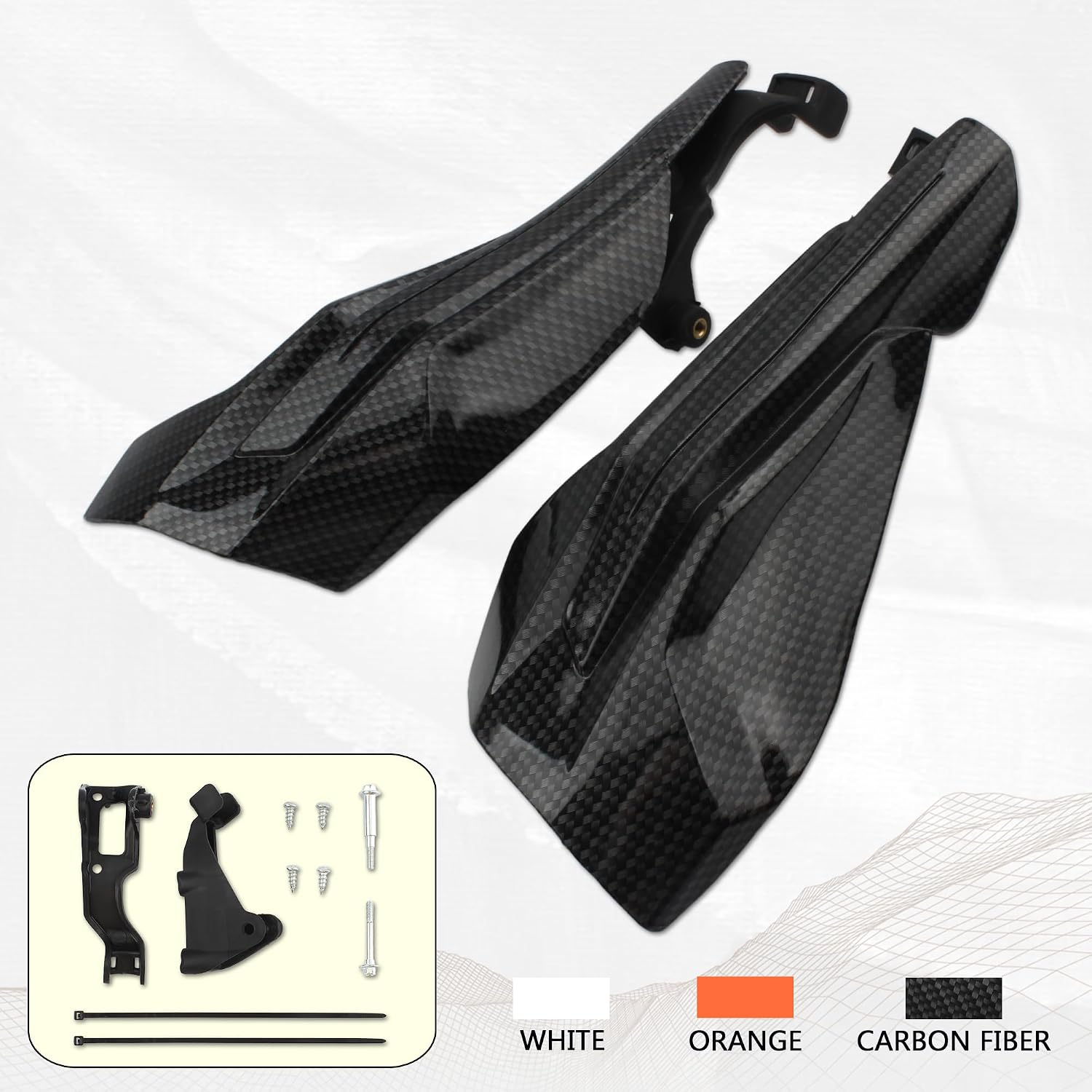 Motorcycle Handguards,Dirt Bike Hand Guards Universal ATV Pit Bikes Handle Protector for 50 65 85 125 150 250 300 350 450 500 SX SX-F EXC-F SIX DAYS XC XCF XC-W TPI（carbon fibre）