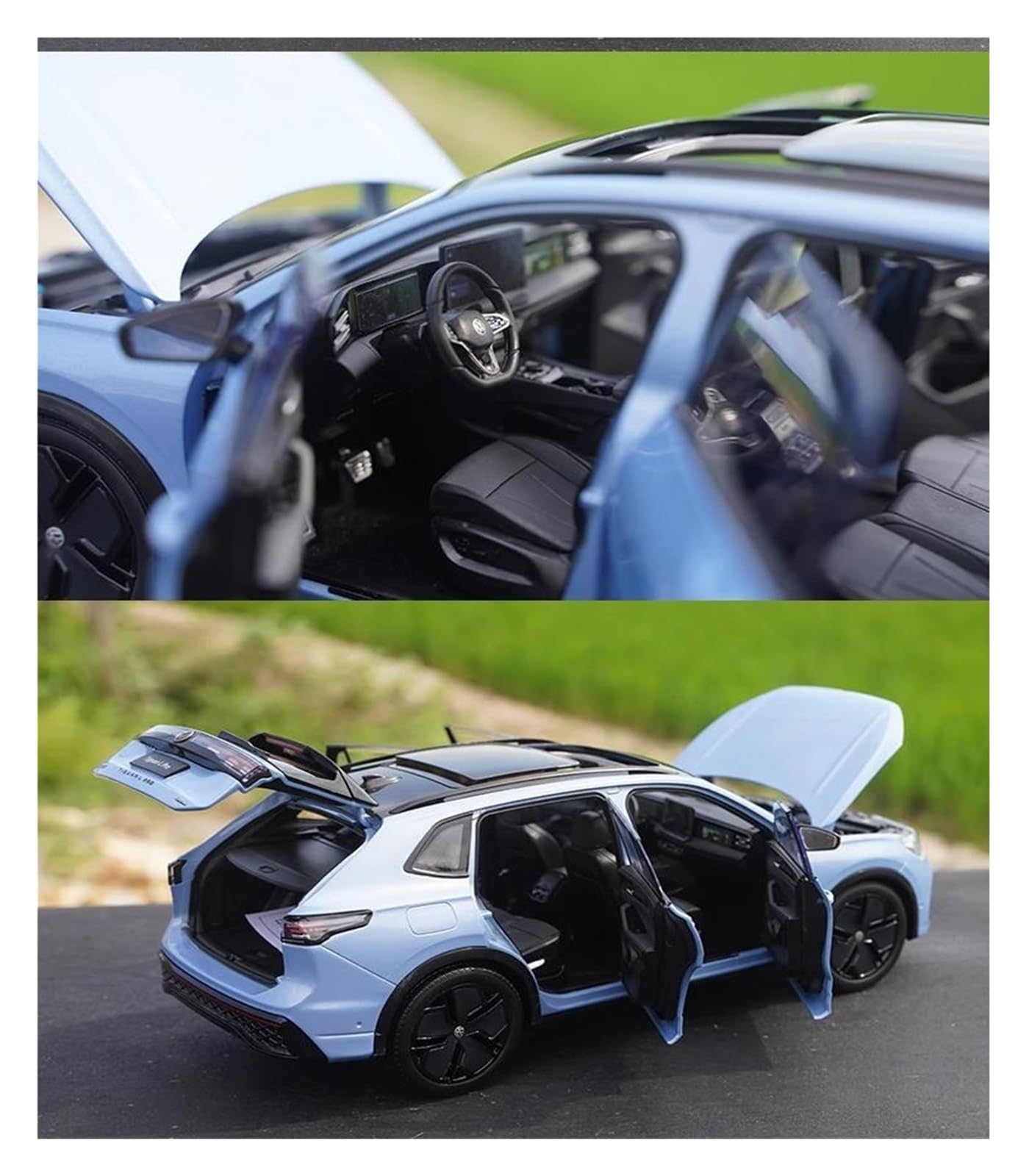 Per Volkswagen Tiguan L PRO SUV 1:18 Micro Lega Die Cast Modello Di Auto In Metallo Simulazione Collezione Decorazione(Blue)