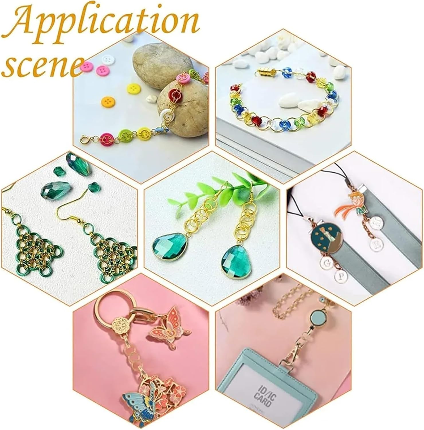 Jump Rings for Jewelry Making 4 Set(1 Set of 1250pcs) Jump Rings 6 Sizes Jewelry Loop Ring Lock O Connectors Rose Gold Links Open for Making Kit