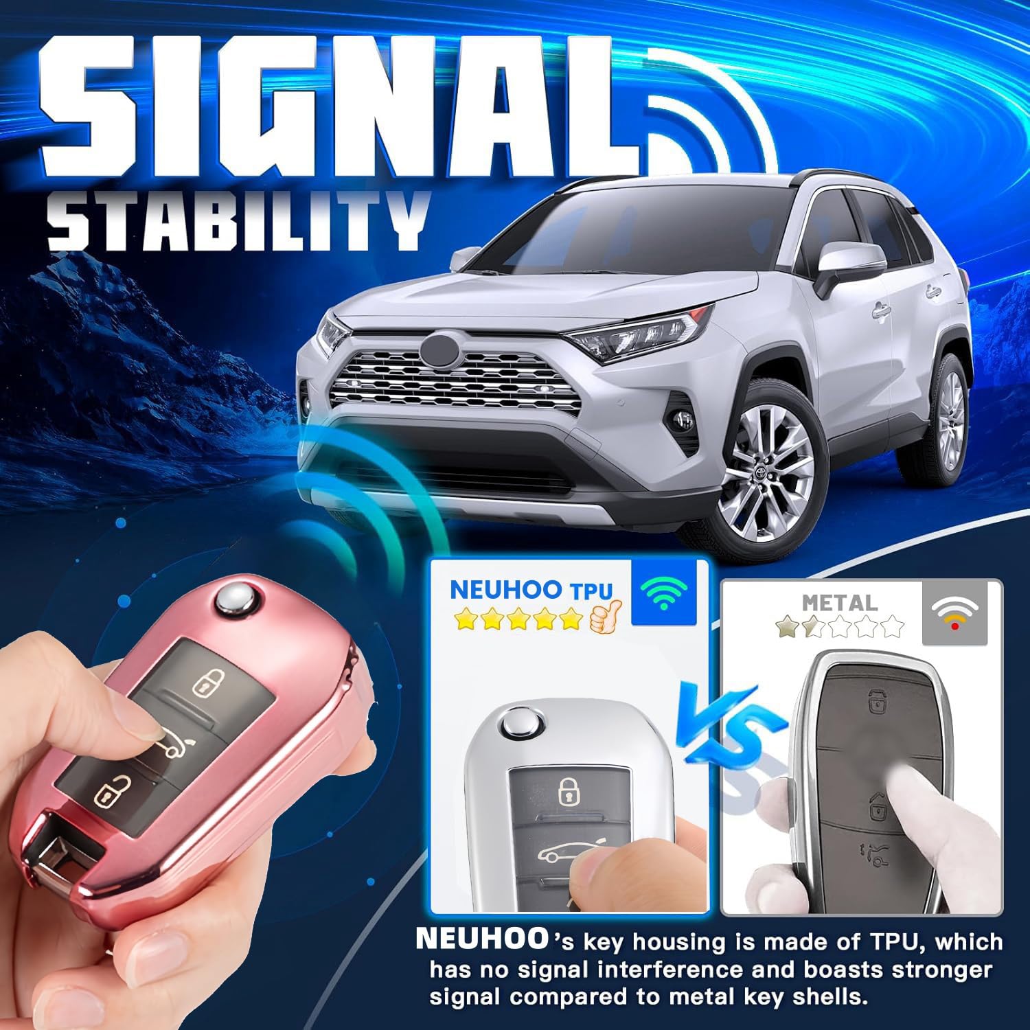 Autoschlüssel Hülle Für Peugeot 3008 E3008 P64 2024/2025 - Grauer TPU Schutzcover