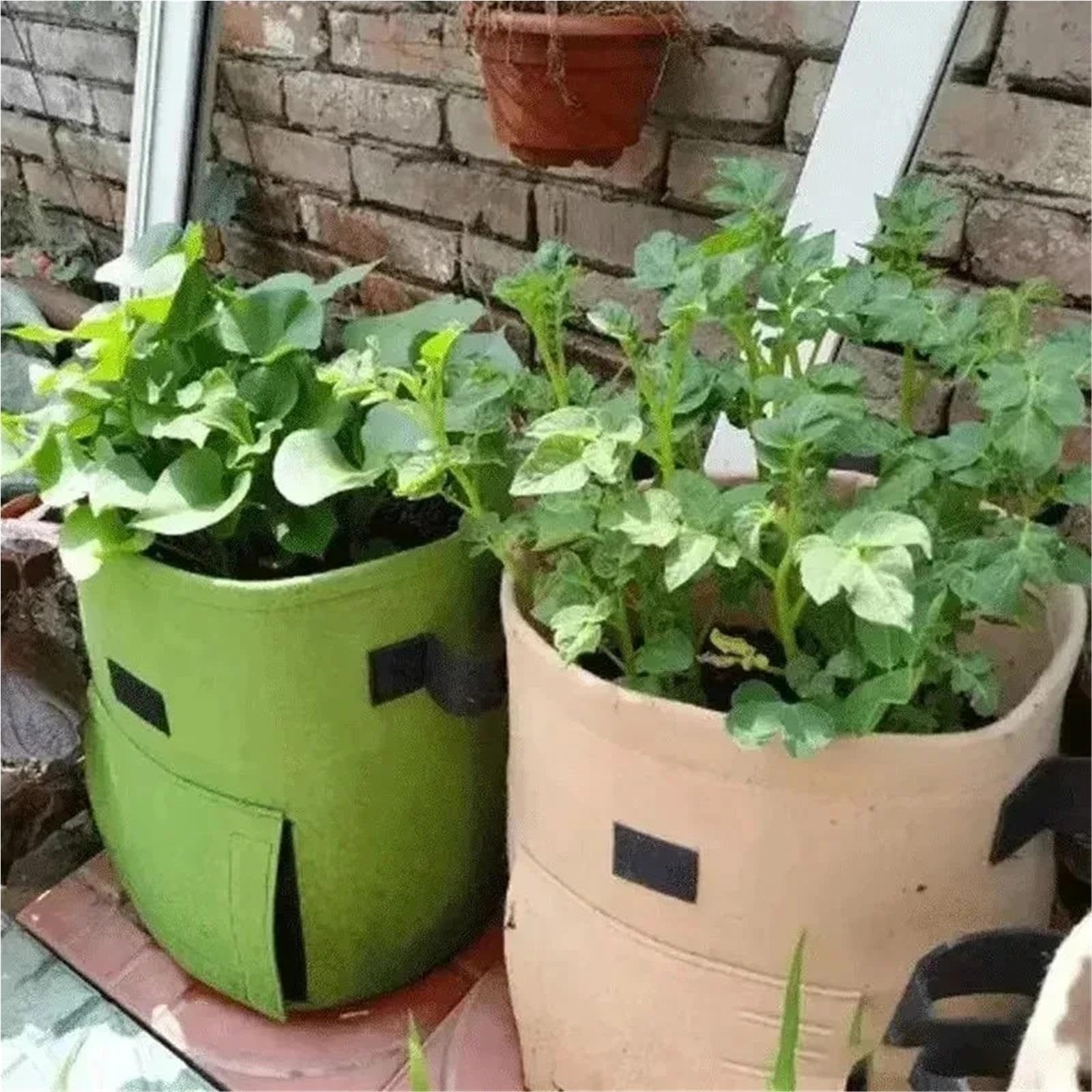 Stofftopf Pflanzbeutel aus Filz, Vliesstoff | For den Garten(Camel-S-3PCS)