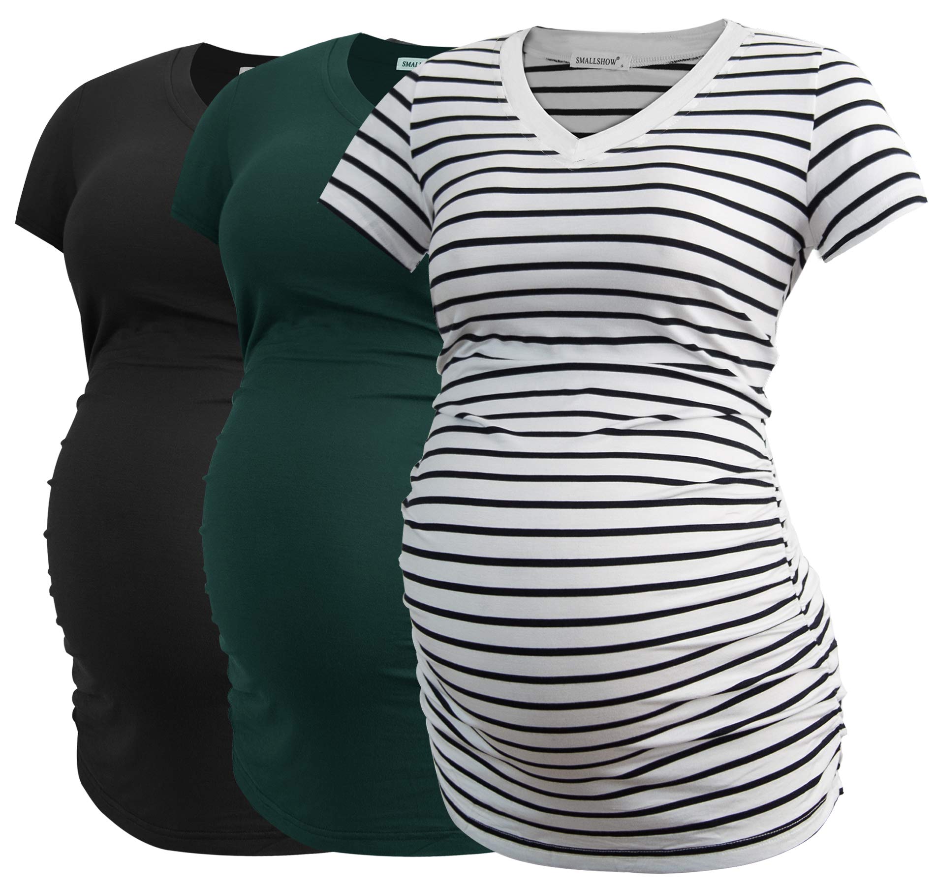 Smallshow - Camiseta de Maternidad con Cuello en V para Mujer