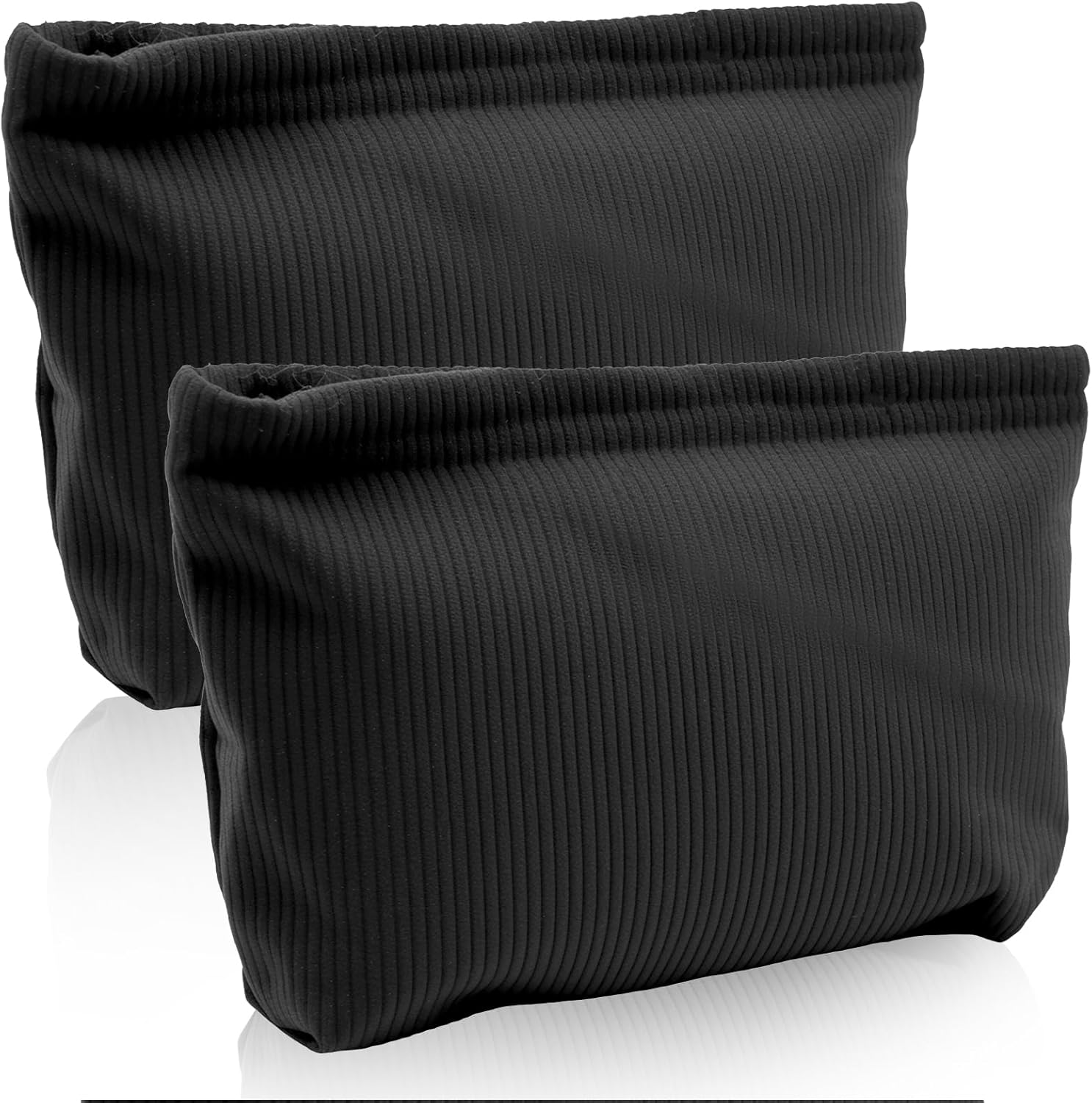 VEGCOO 2 Pieces Travel Toiletry Bag, Travel Beauty Case Makeup Clutch Bag, Corduroy Toiletry Bag, Cosmetic Bag Makeup Organizer for Women Girls