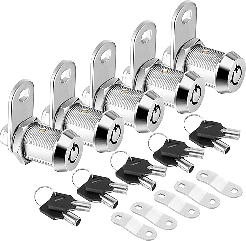 Miniatura 20 de PTEROMY Paquete de 2 cerraduras de gabinete con llaves, cerradura tubular de leva resistente de 5/8 pulgadas para cerraduras de almacenamiento