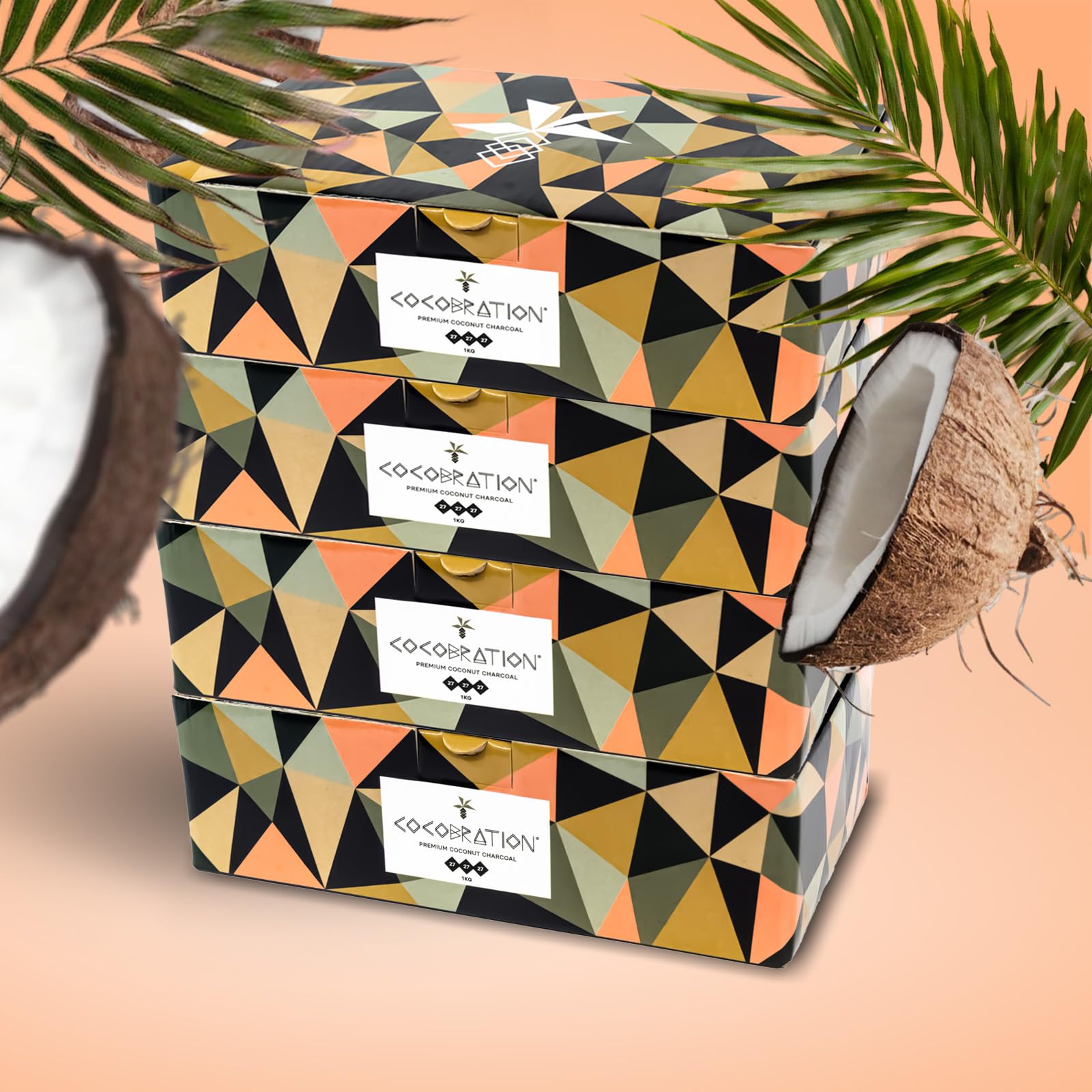 Shisha Grill Kohle Öko Kokosnuss Naturkohle - 27 mm natürliche Shishakohle aus Kokosnussschalen, ohne Zusatzstoffe und wenig Aschebildung (4 KG)