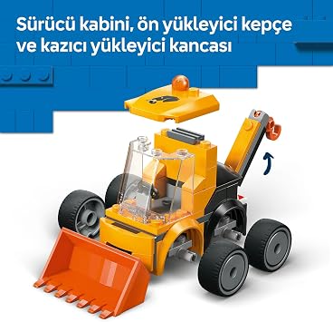 LEGO City Araçlar - İnşaat Yükleyicisi 60483 – 5 Yaş ve Üzeri Erkek ve Kız Çocuklar için İnşaat İşçisi Minifigürü İçeren Yaratıcı Oyuncak Yapım Seti, Çocuklar için Eğlenceli Hediye Fikri (61 Parça)