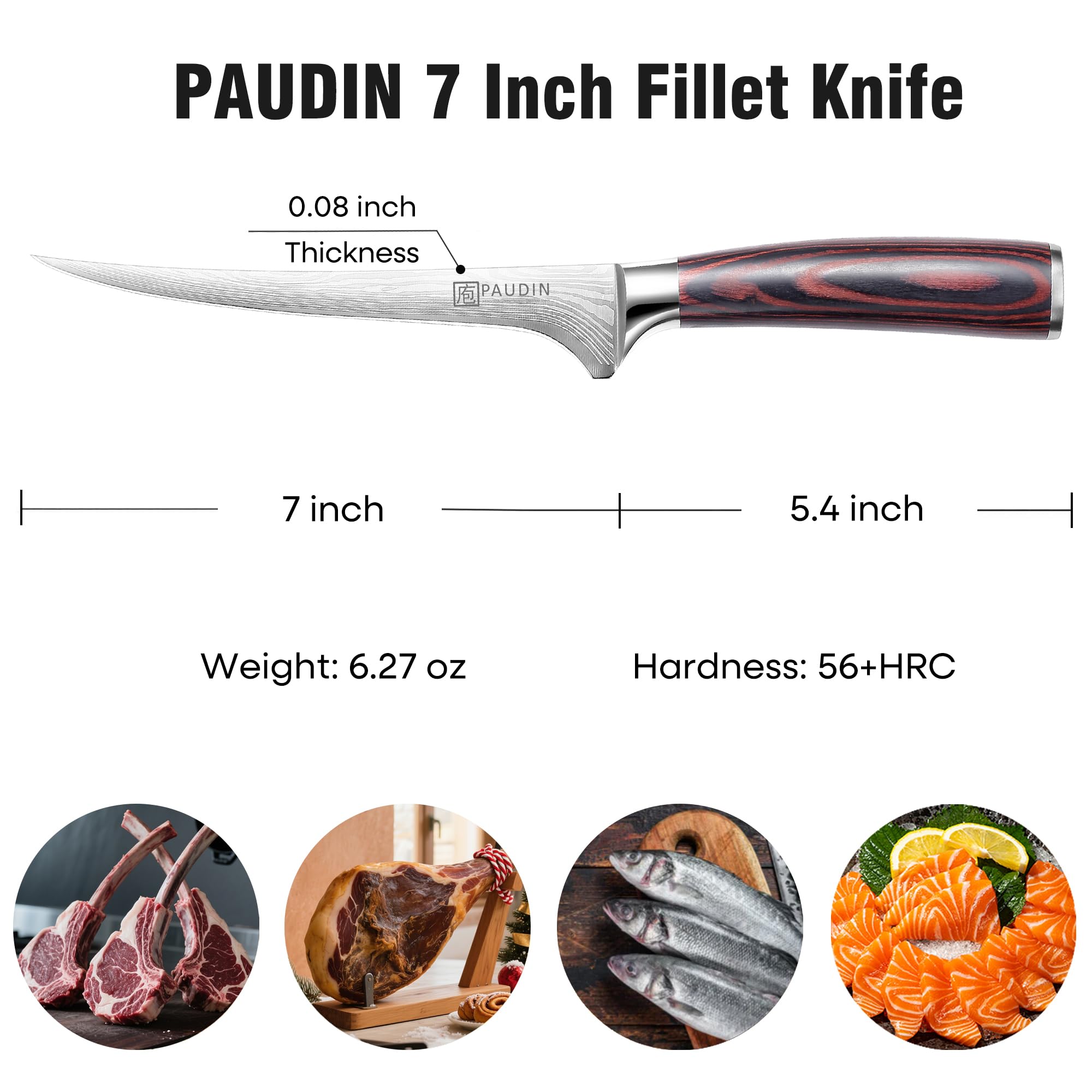 PAUDIN Fillet Knife - 7 Inch Sharp Boning Knife -2
