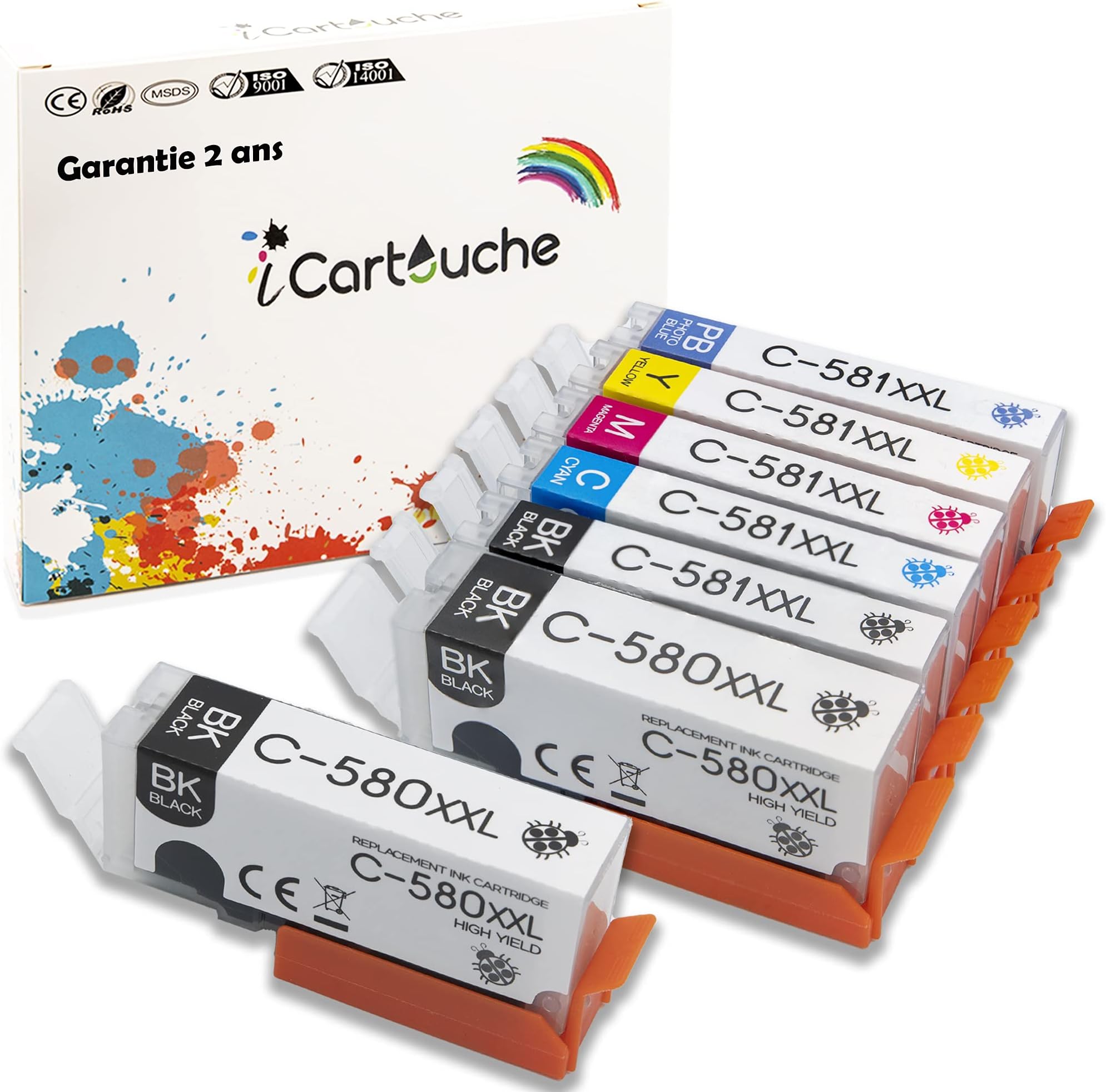 D&ap;C 9x Cartucce d'inchiostro copatibili per Canon PGI-525 CLI-526 per