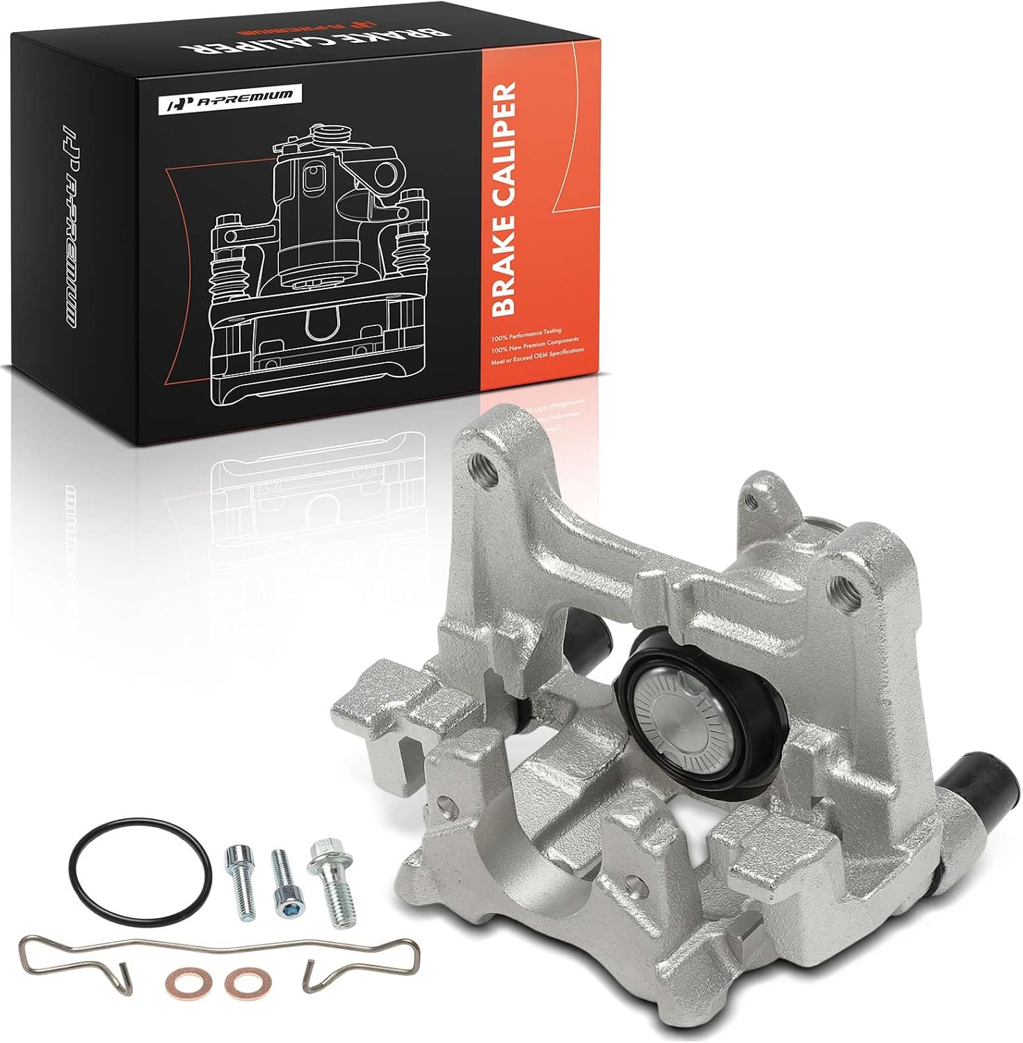 A-Premium Rear Left Driver Disc Brake Caliper with Bracket | Compatible with Buick Vehicles - Envision 2016 2017, AWD Only, with 315mm Disc, Corrosion-resistant, Direct-fit