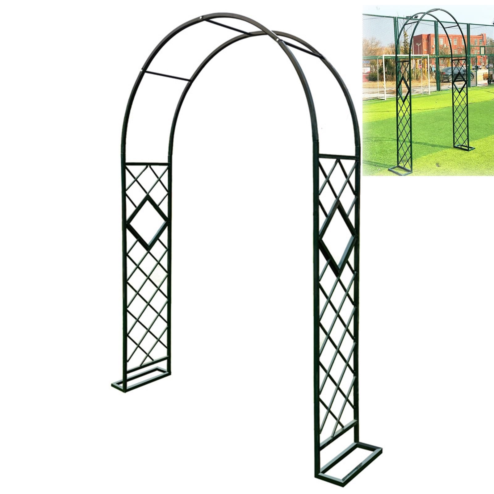 Arche de jardin en métal vert 140x230cm et treillis de cour pour plantes
