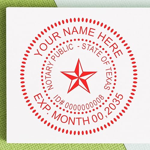 Miniatura 4 de Sello de notario público de Texas autoentintado, sello de notario Texas, impresión redonda, tamaño de 1-58 pulgadas de diámetro, hasta 10 K