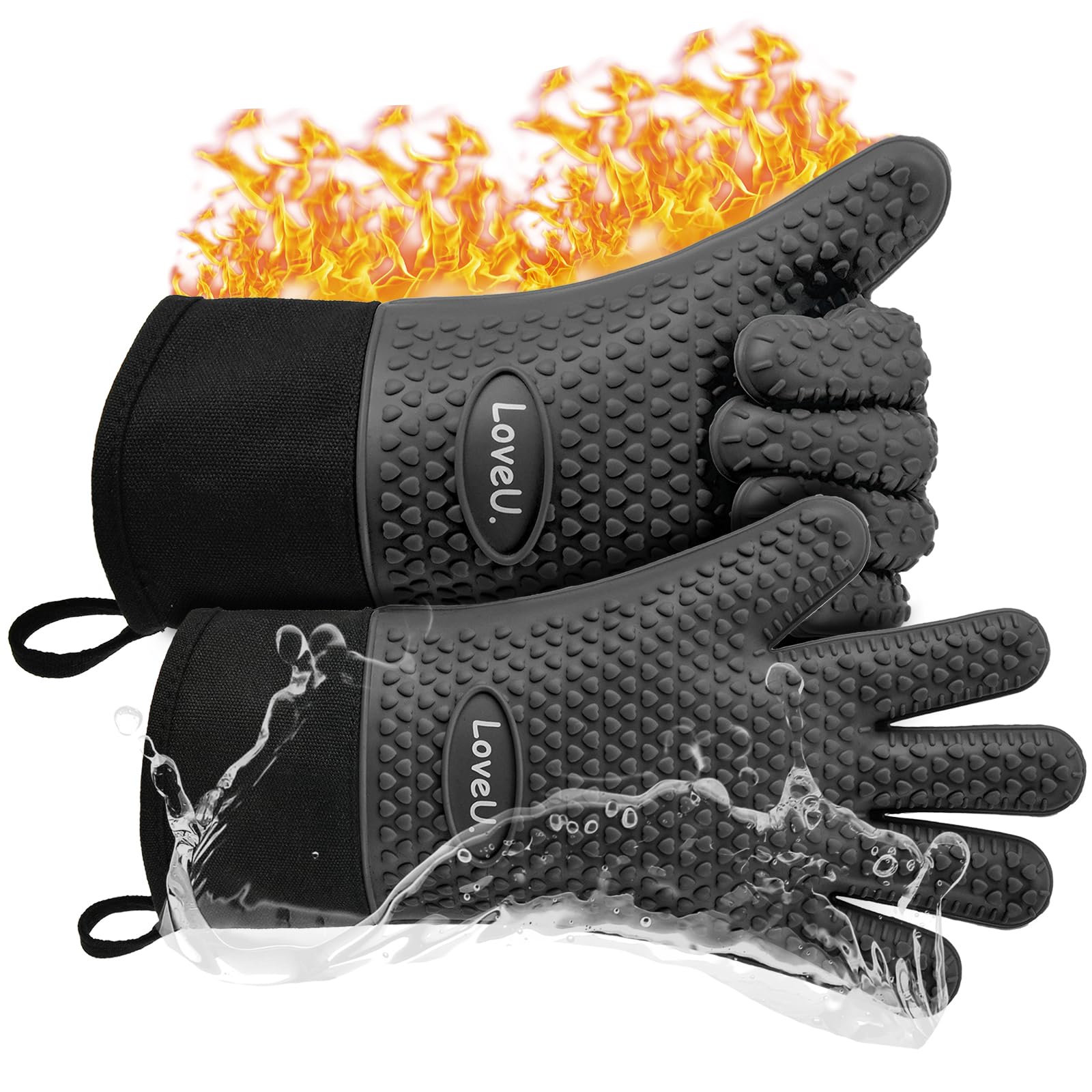 Amazon.co.jp: Loveuing 耐熱オーブンミトン シリコンミトン 耐熱