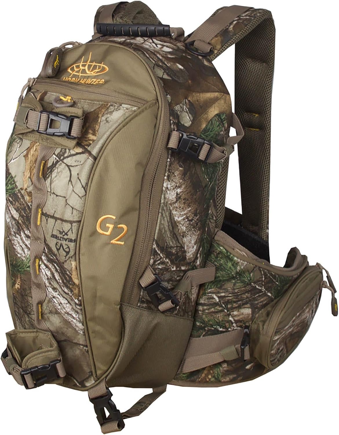 Horn Hunter G2 Daypack - Hunting Versatile Backpack 1500 Cubic Inches w/Drop Down Bow/Rifle Support Pouch