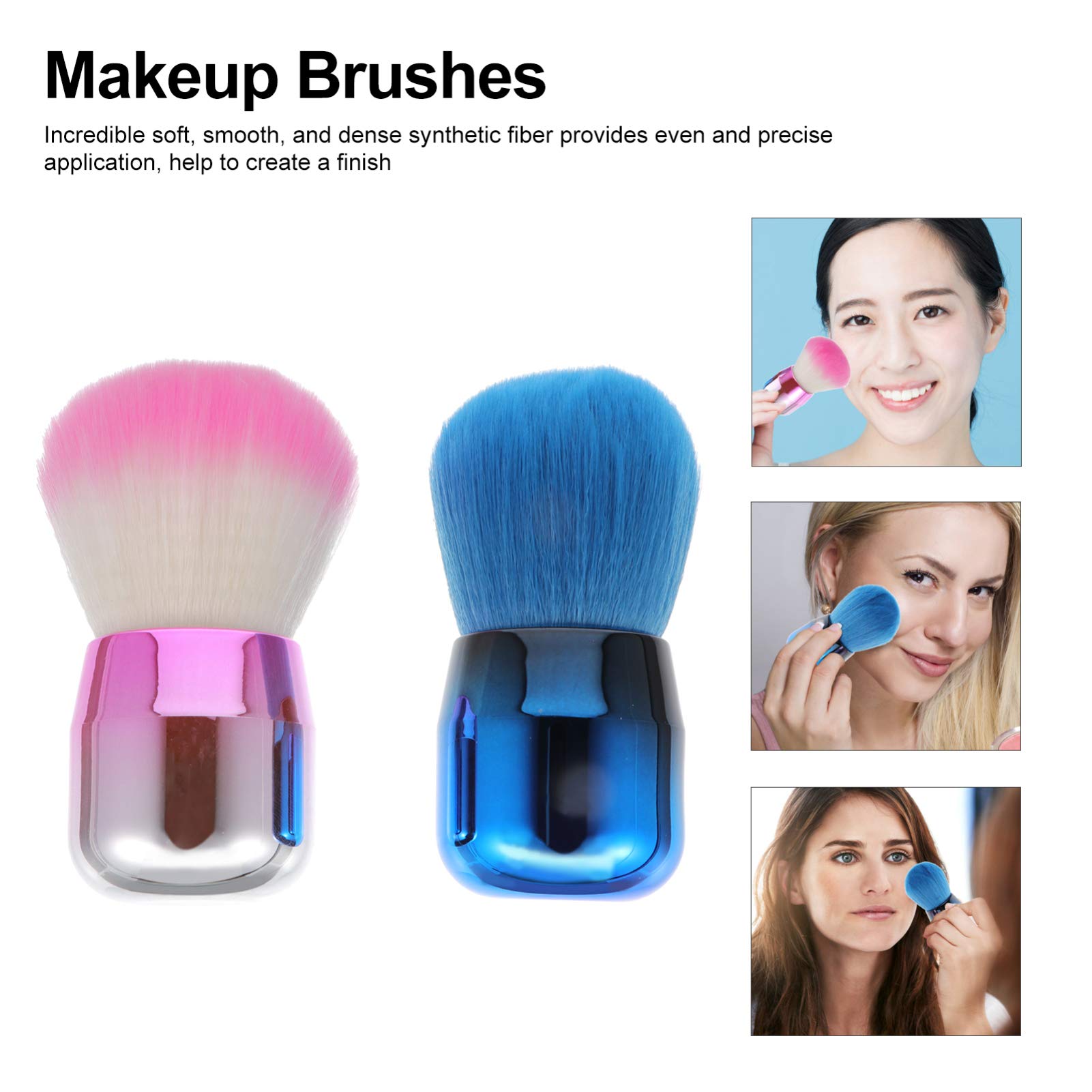 POPETPOP 6pezzi Pennelli Cosmetici Per Contouring Viso Pennello Per Blush e Fondotinta Con Manico Corto Design Forma Di Fungo Morbido e Sintetico Applicazione Precisa Per Trucco