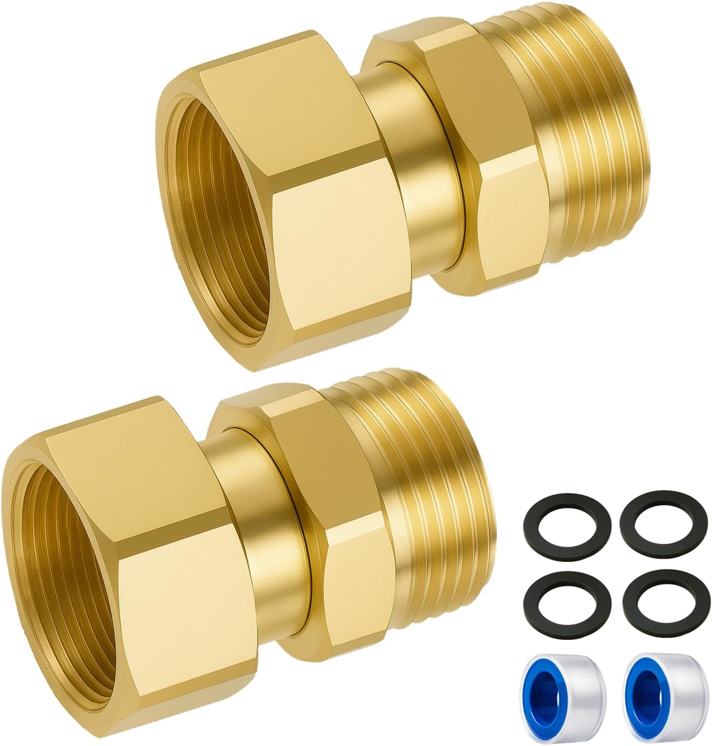 2 Pack Garden Hose Swivel Connector, 3/4" GHT Swivel Hose Connector
