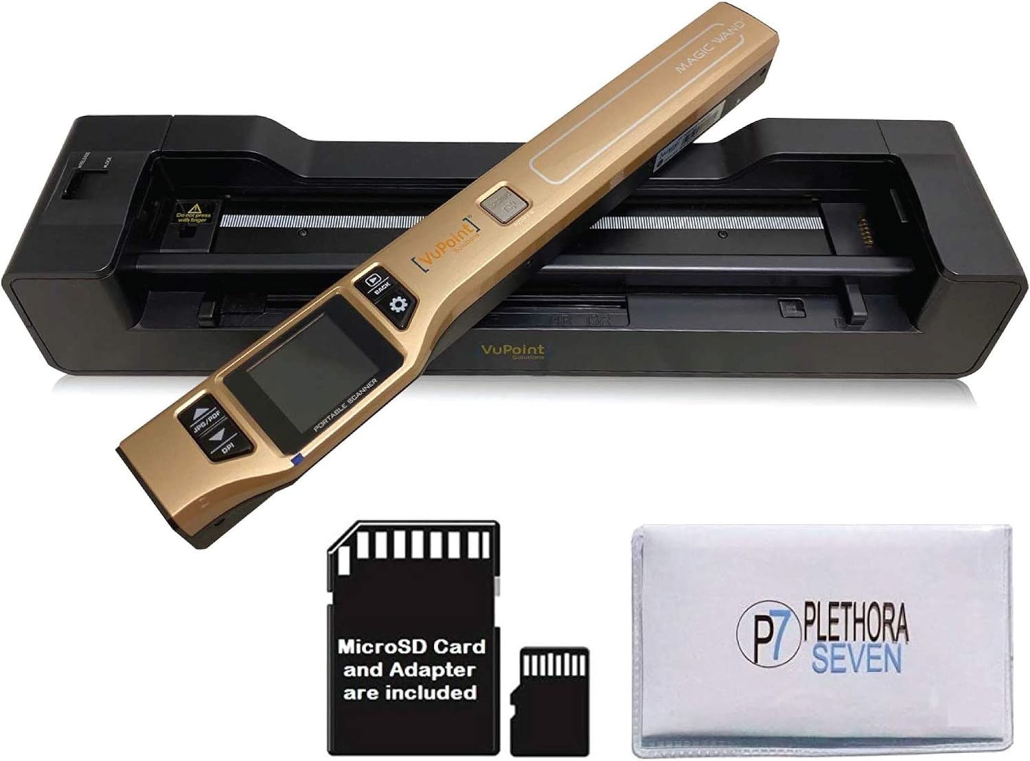 Vupoint ST470 Magic Wand Portable Scanner w/Auto-Feed Docking Station (Champagne) (Renewed)