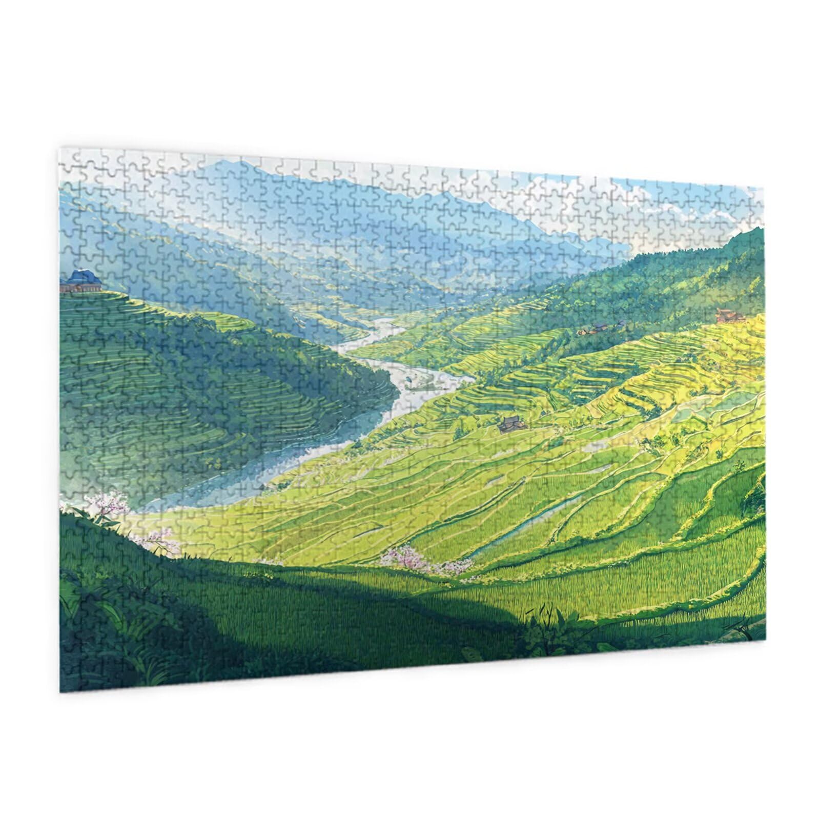 Puzzle 2000 Teile Sommer Holzpuzzle Erwachsene mit Geschenkbox als Geschenke für Frauen, Panorama Puzzle Wiese Klassische Jigsaw Puzzles,Geschicklichkeitsspiel für Die Ganze Familie, 99x70 cm,p572t