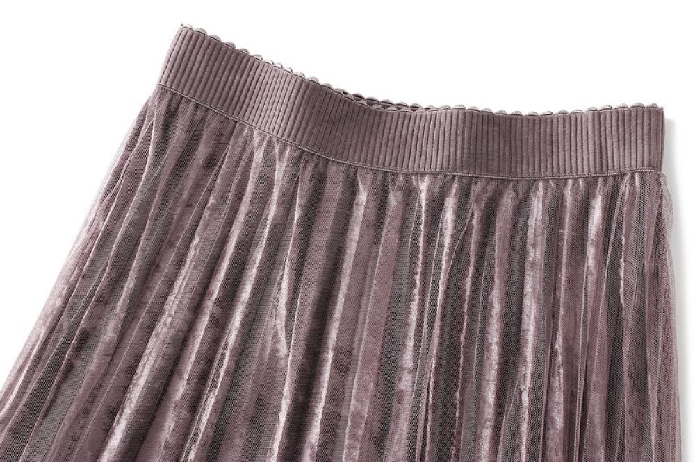 Röcke,Damen-Midirock, Rosa, Lila, Elastisch, Hohe Taille, Spitze, Tüll, Faltenrock, Herbst, Winter, A-Linie, Swing, Gerüscht, Geschichtet, Elegant, Lange Röcke Für Mädchen, Damen,L