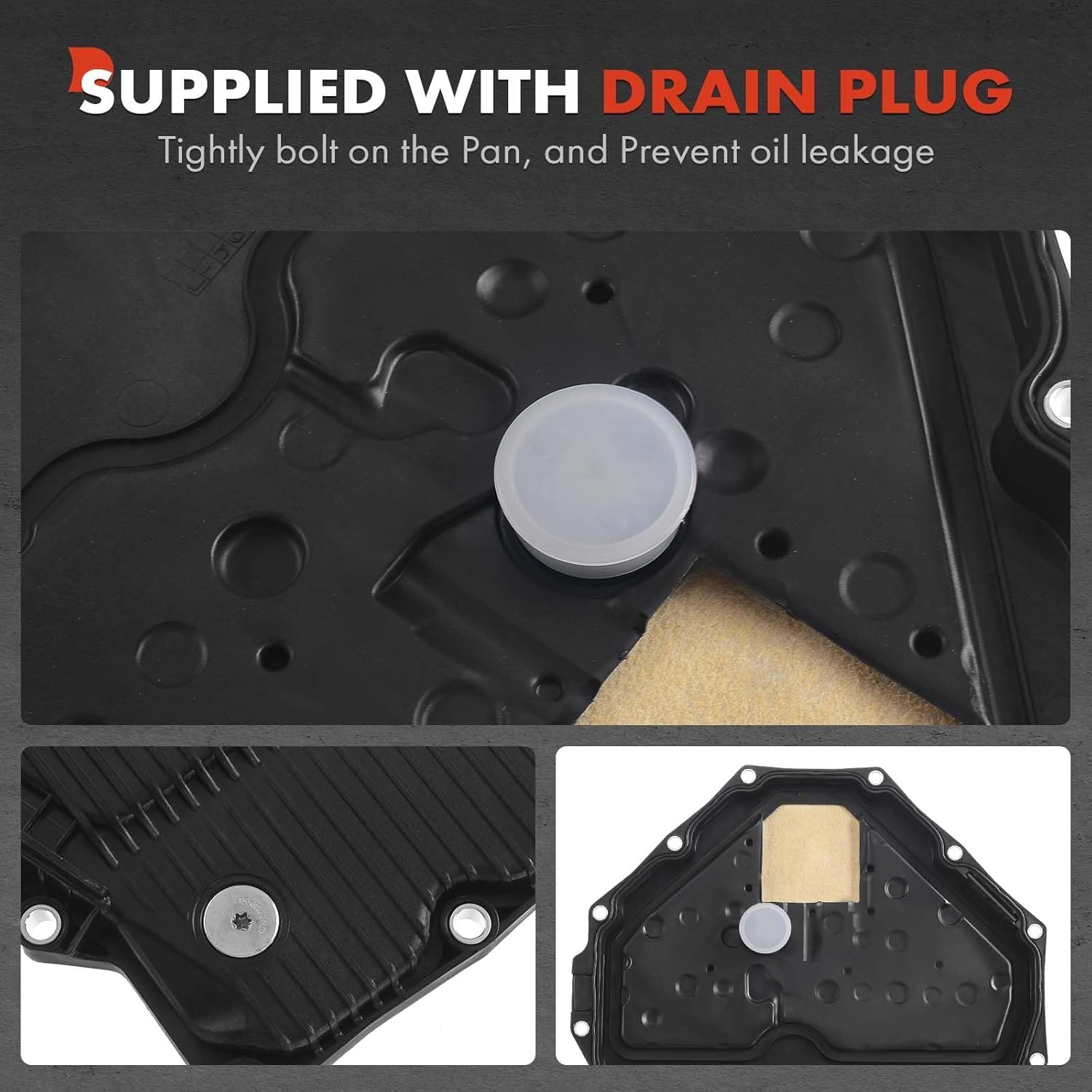 A-Premium Transmission Oil Pan Sump with Drain Plug Compatible with Porsche Cayman 2009-2012/2014-2016, Boxster 2009-2016, 718 Boxster 2017-2018, 718 Cayman 2017-2018, 911, 2.0L 2.5L 3.0L 3.4L