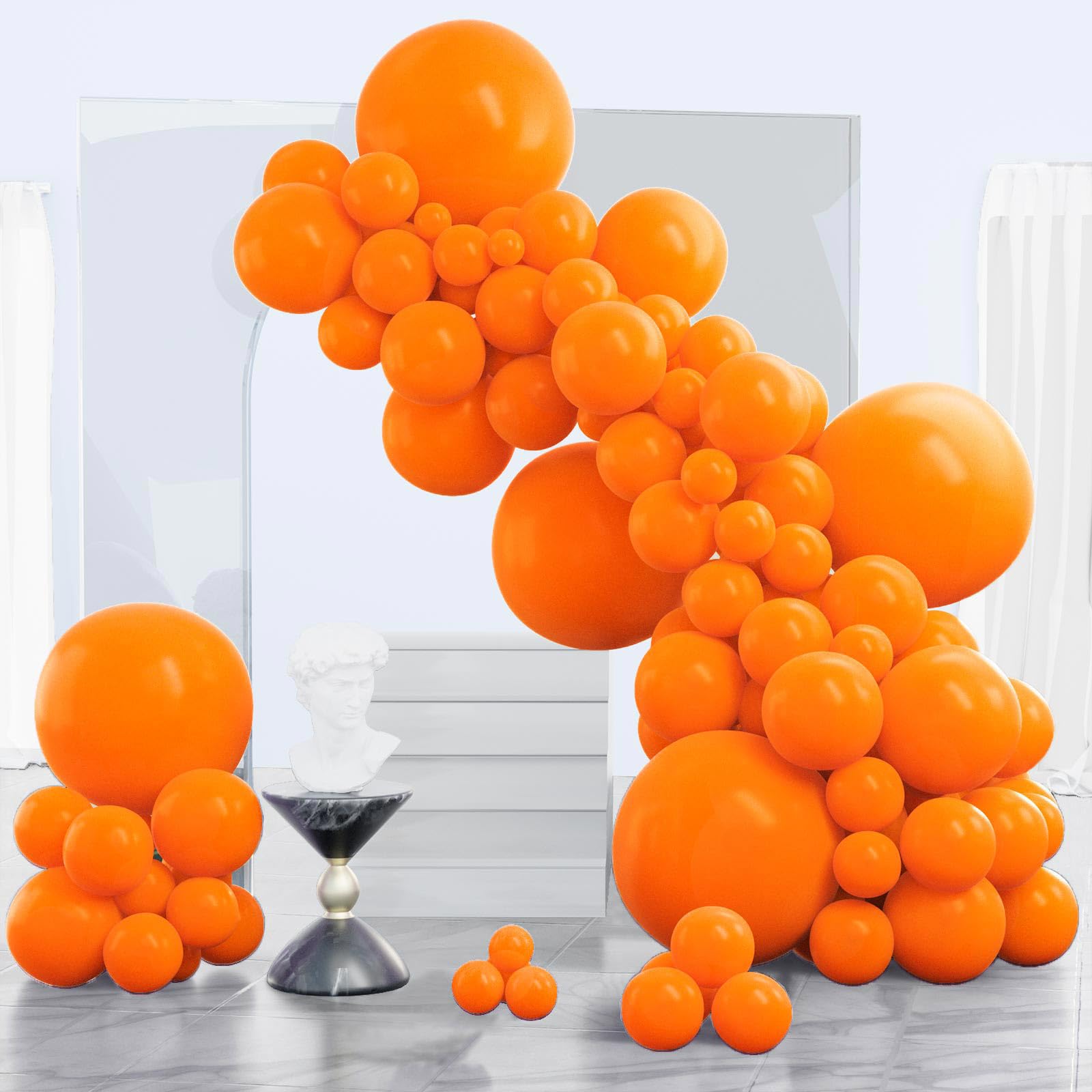 PartyWoo Orange Balloons 140pcs Different Sizes of 18 12 10 5 Inch Matte Autumn Balloon Arch Kit Garland for Thanksgiving Halloween Little Cutie Baby Shower Birthday Party Decorations Orange-Y9