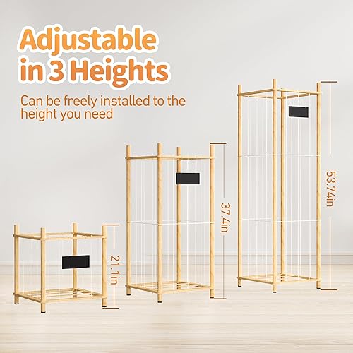 Miniatura 4 de Almacenamiento y organizador de animales de peluche, soporte de zoológico de madera gruesa, jaula de juguetes de felpa de capacidad extra grande