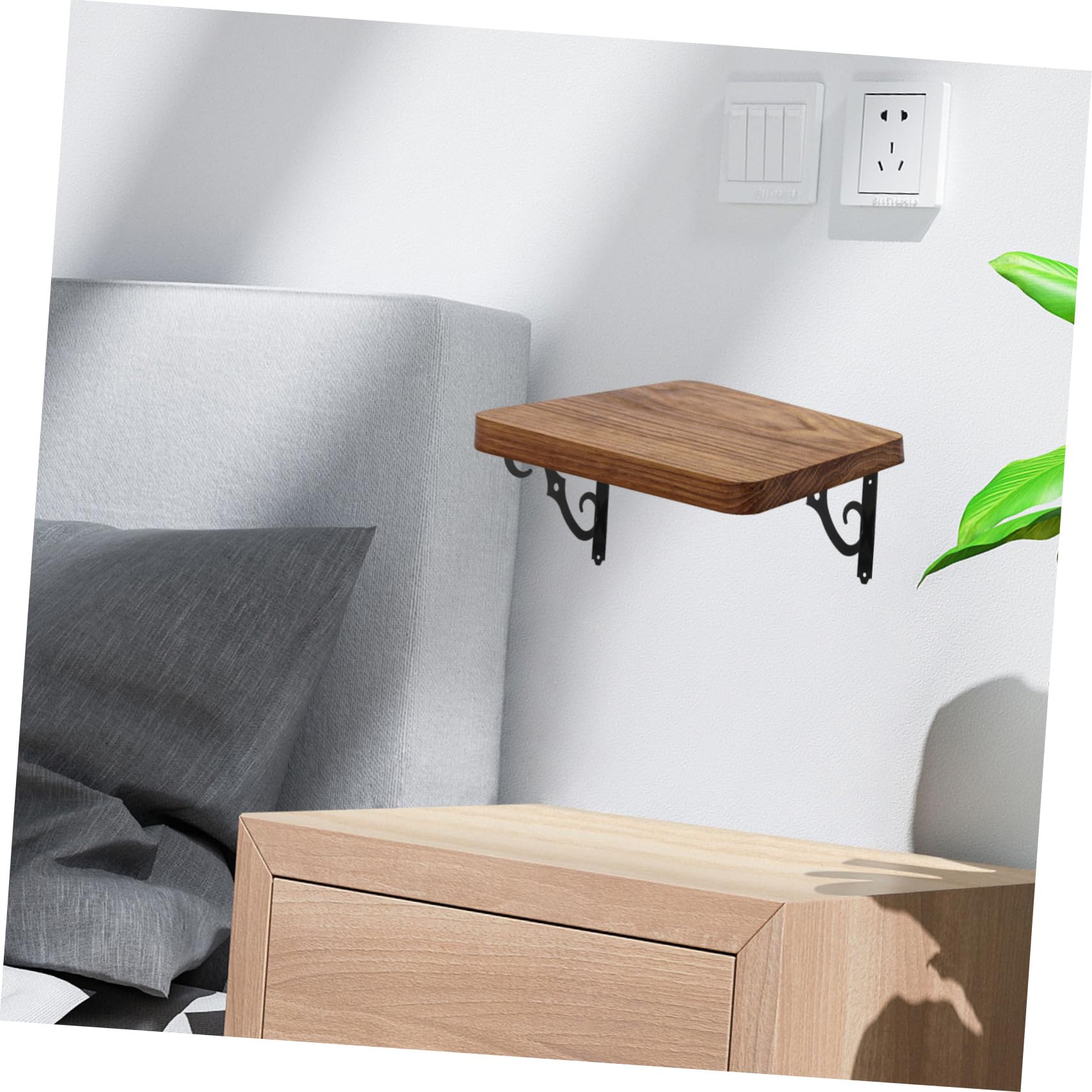 Negro Soportes Instalación de Hierro de Estantes, 6 Pared Ángulo, 90°, Fácil Resistentes Óxido, Ideales para Estanterías de Cocina