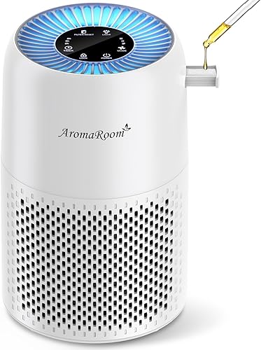 AromaRoom AP100-A - Purificadores de aire para dormitorio, purificador de aire para el hogar con esponja de fragancia, limpiador de aire portátil