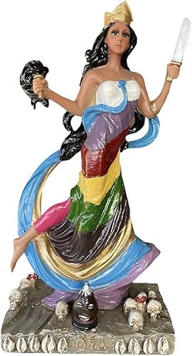 Miniatura 2 de M-A-S - Estatua de Orisha OYA de 12 pulgadas, multicolor, figura de Santeria Lucumi Yoruba, diosa del viento y la tormenta (12 pulgadas)