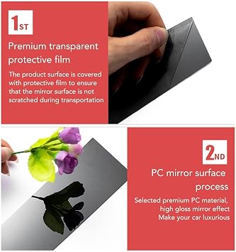 6 Pcs Side Door Window Cover, Glossy Black Pillar Post Decal Trim for Sedan 8th Gen 2006 2007 2008 2009 2010 2011