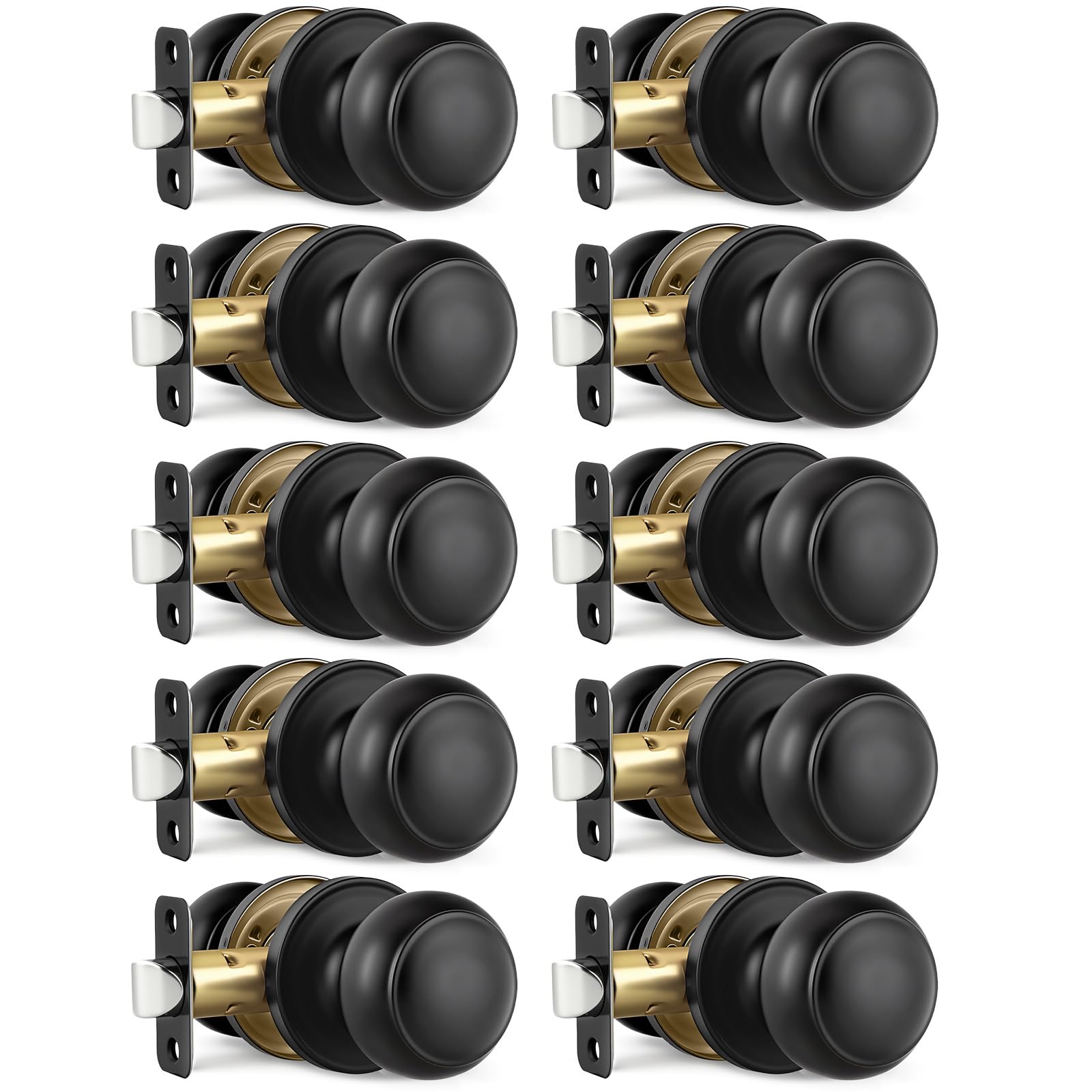 Black Door Knobs, 10 Pack Privacy Door Knobs Interior — Amazon image 28