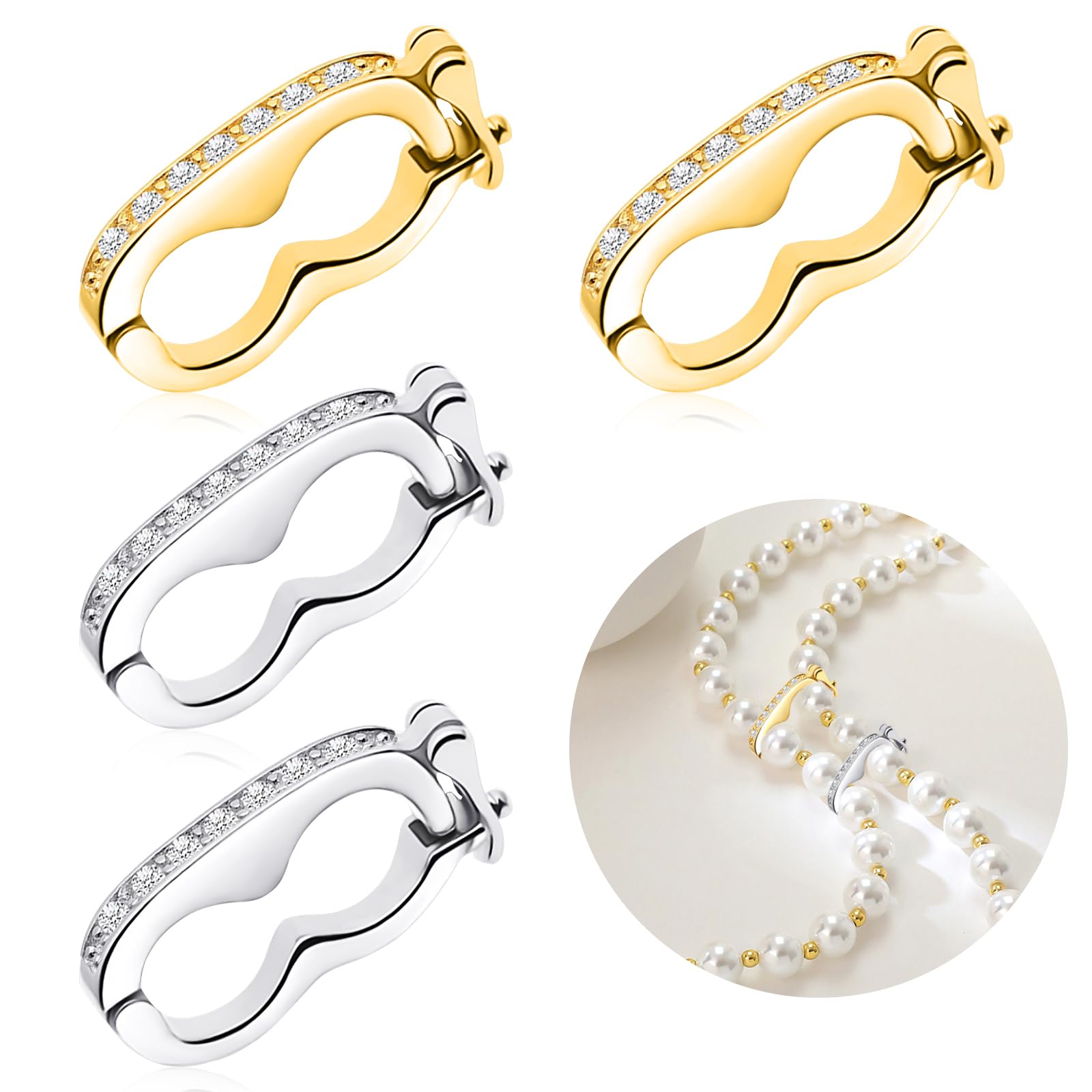 Amazon.com: 4PCS Necklace Shortener Clasp Pearl Enhancer Connector