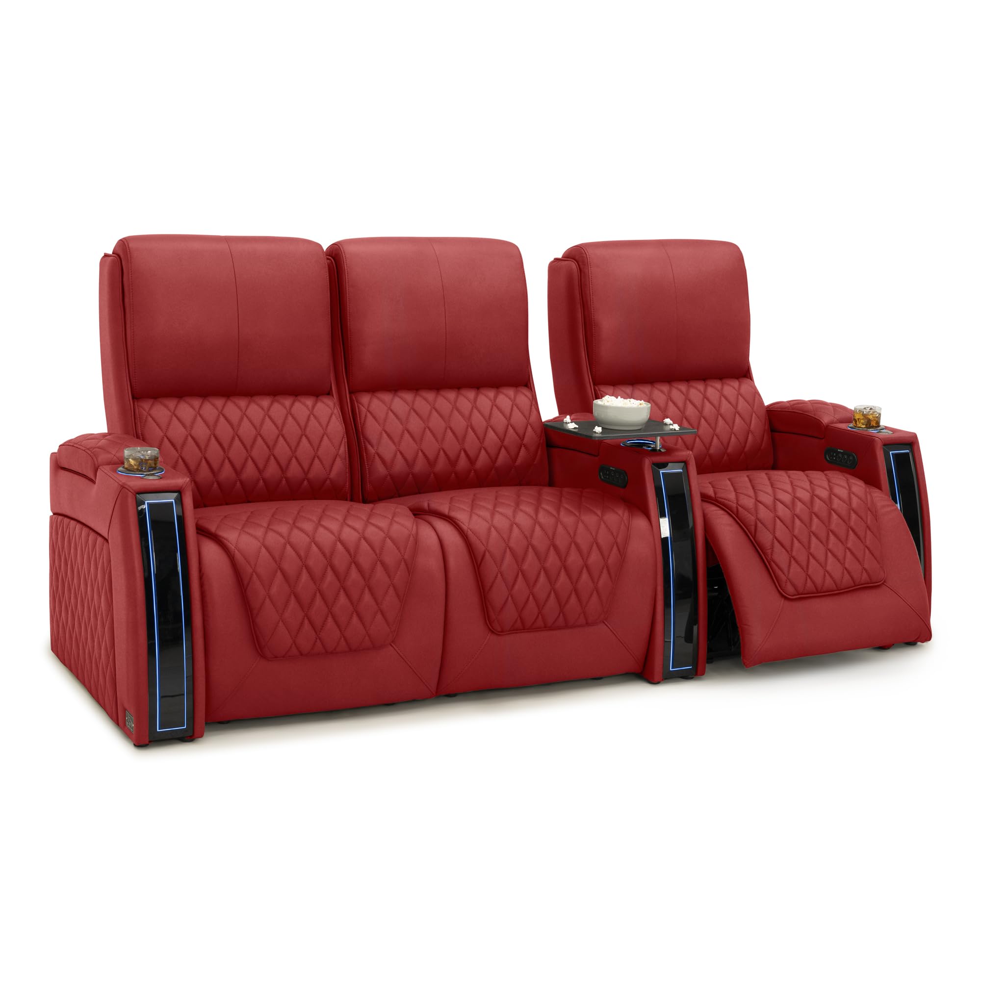 Seatcraft Apex Home Theater Seating Red Row of 3 Left Loveseat