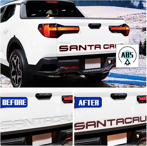 Vista 25 de Letras de inserciones para portón trasero compatibles con Santa Cruz 2022 2023 2024 2025 3D elevado y fuerte adhesivos letras adhesivas para emblema