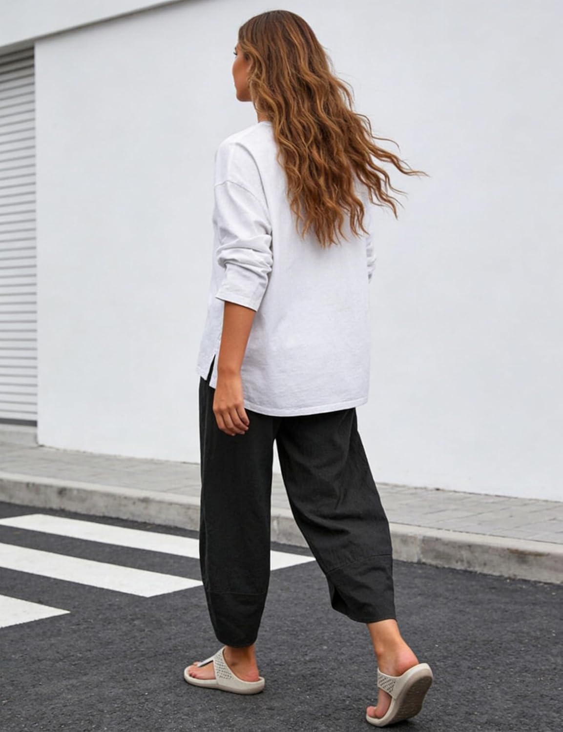 Springrain Women's Capri Pants Casual Summer Cotton Cropped Lounge Pants Trousers - Image 7