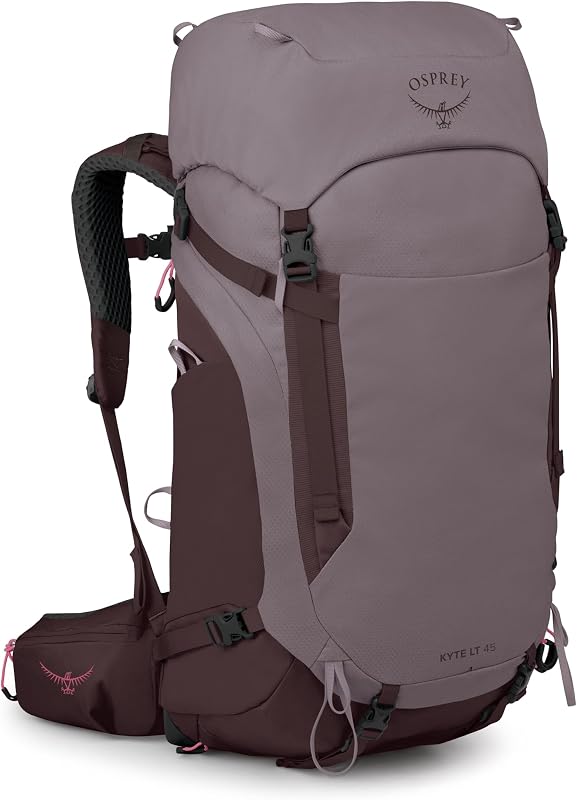 Kyte LT 45L Women's Backpacking Backpack, Purple OS | hiking pack, camping gear, overnight trail pack, waterproof raincover, rain cover included, waterproof storage, dry bag