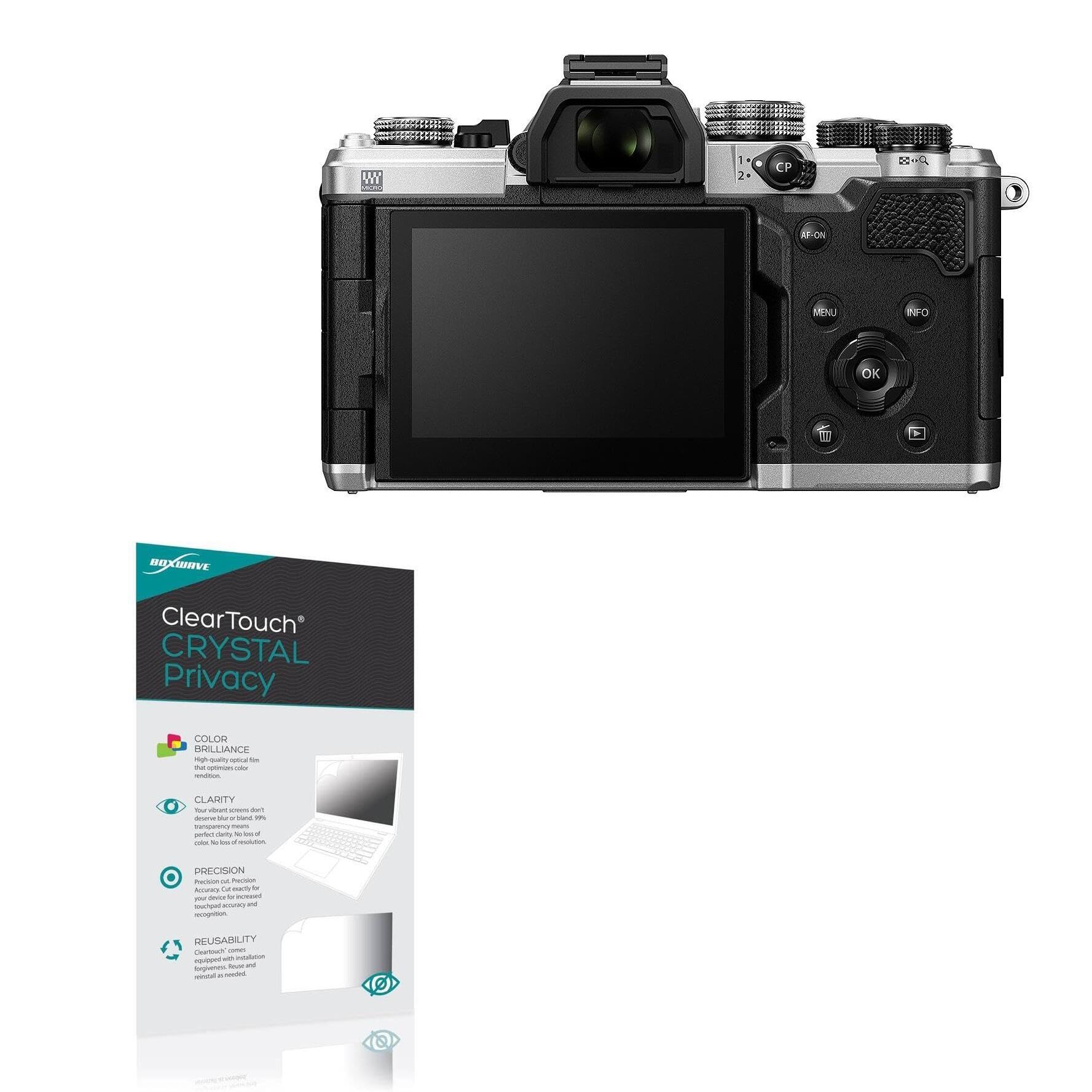 BoxWave Screen Protector Compatible With OM System OM-3 - ClearTouch Crystal Privacy (2-Pack), Privacy Screen Protector Flexible Film Clear