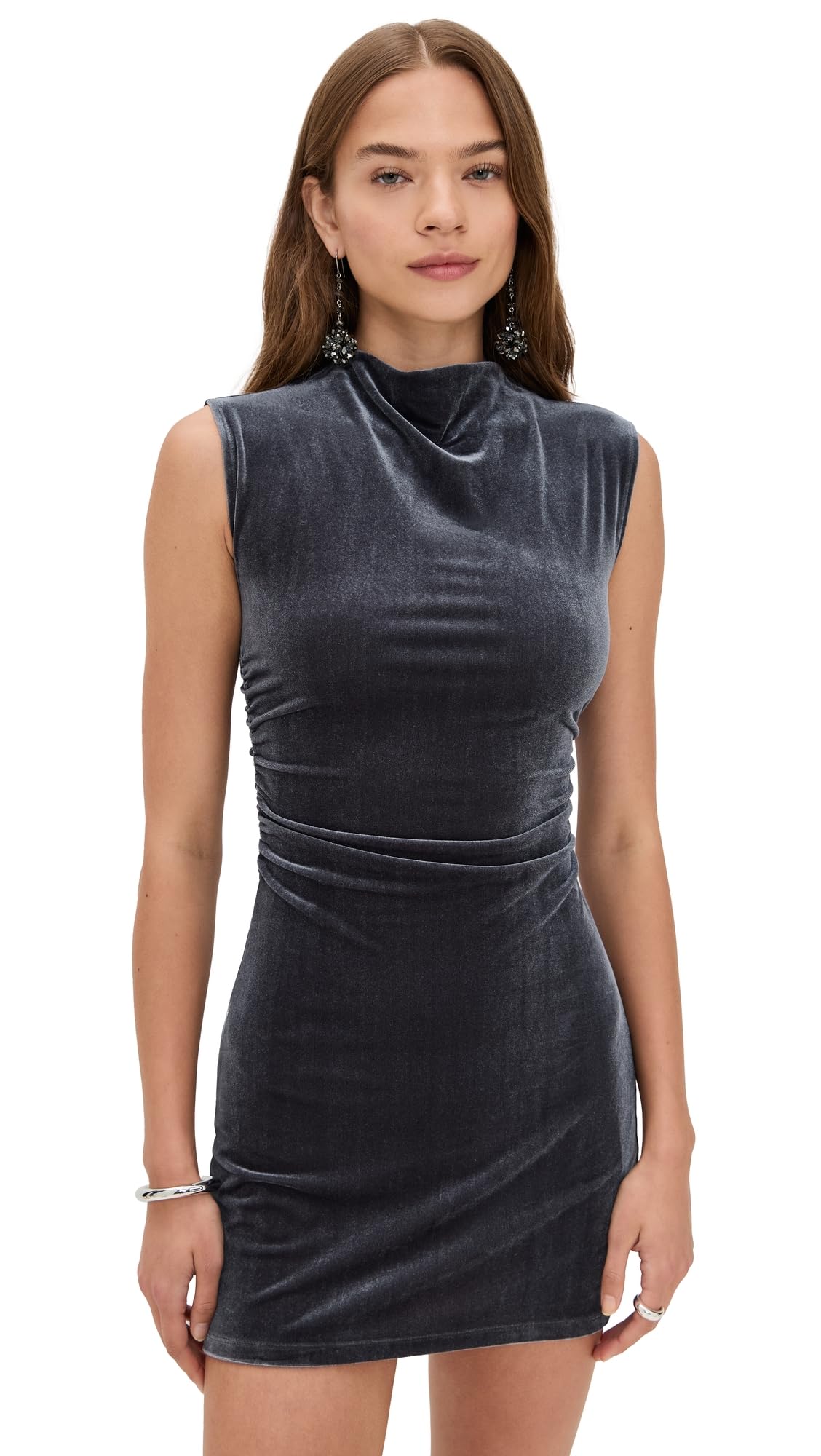 o p t Womens Katia Velvet Mini Dress
