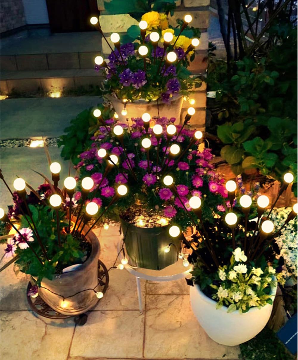 Solar Garden Lights Outdoor Waterproof Solar Firefly Lights Swaying Lights Garden Decorative Lights for Outside Garden Decor Yard Patio Decorations Pathway Lawn Decorations (Cold White 20 LEDs) - Image 4