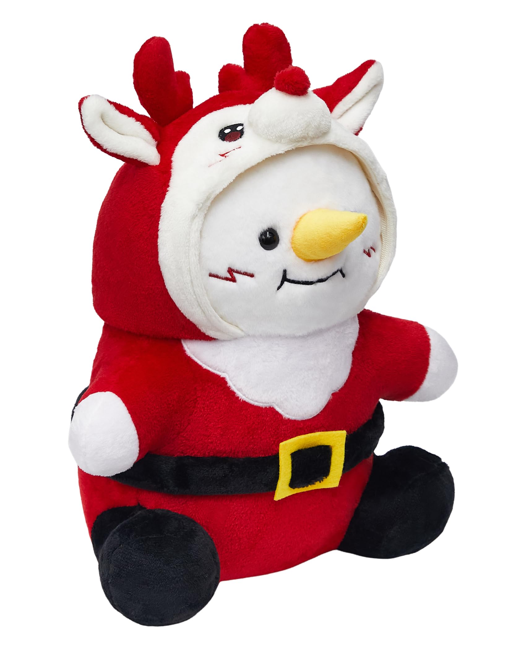 OLAOLA Snowman Stuffed Animal 38cm Plush Toy Pillow with Reindeer Costume Cute Soft Snowman Plushies Gift for Kids Adults - Image 2