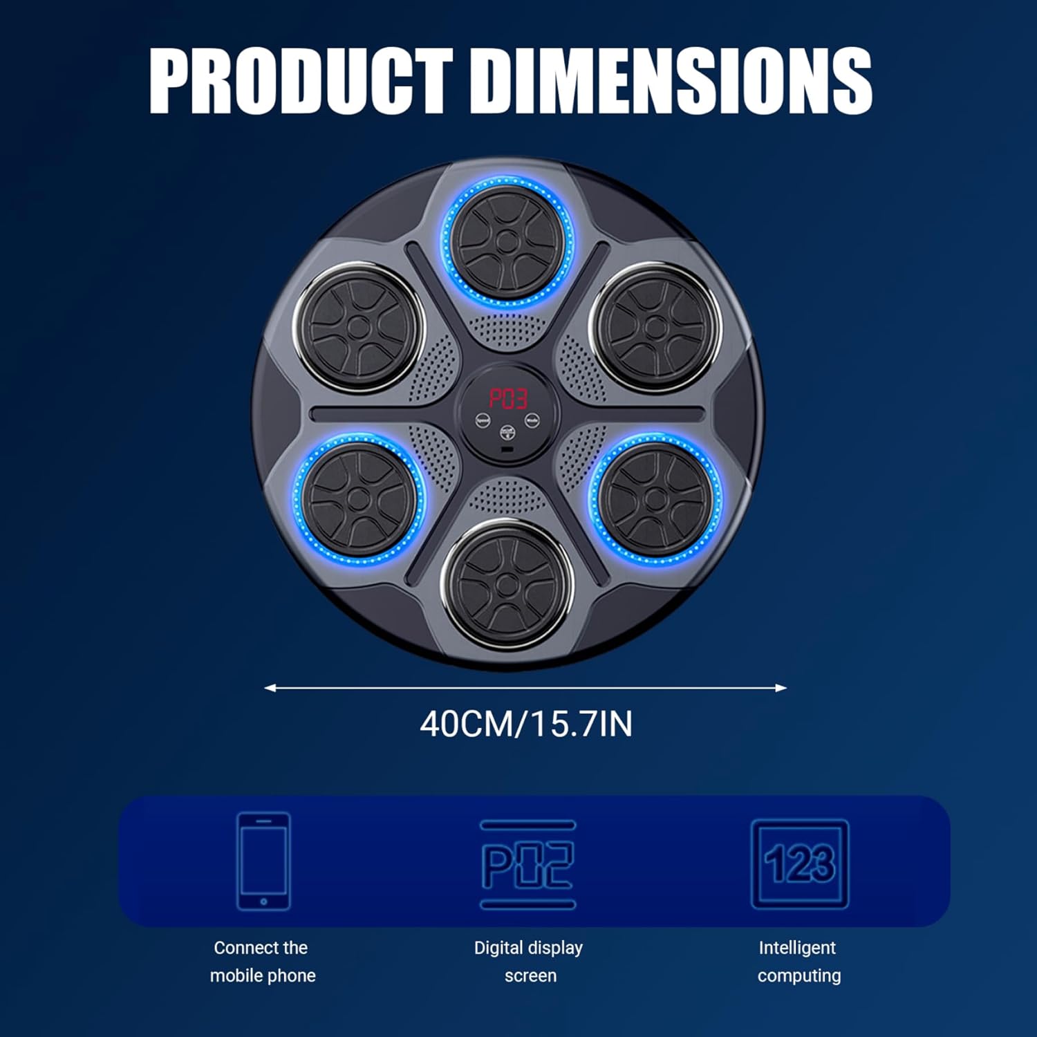 Music Boxing Machine Wall Mounted Boxing Machine with Lights & Musics Wireless Connection Punching Workout Equipment for Kids