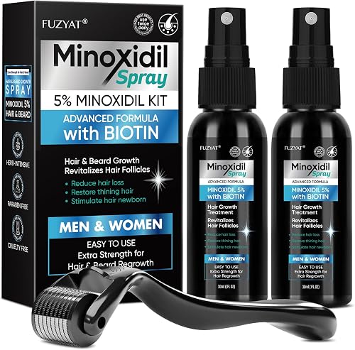 5% Minoxidil for Men Hair Loss Treatment, Minoxidil for Women Hair Growth Spray, For Men & Women, Supports Thinning Hair, With Biotin, Easy Daily Application (60ml)