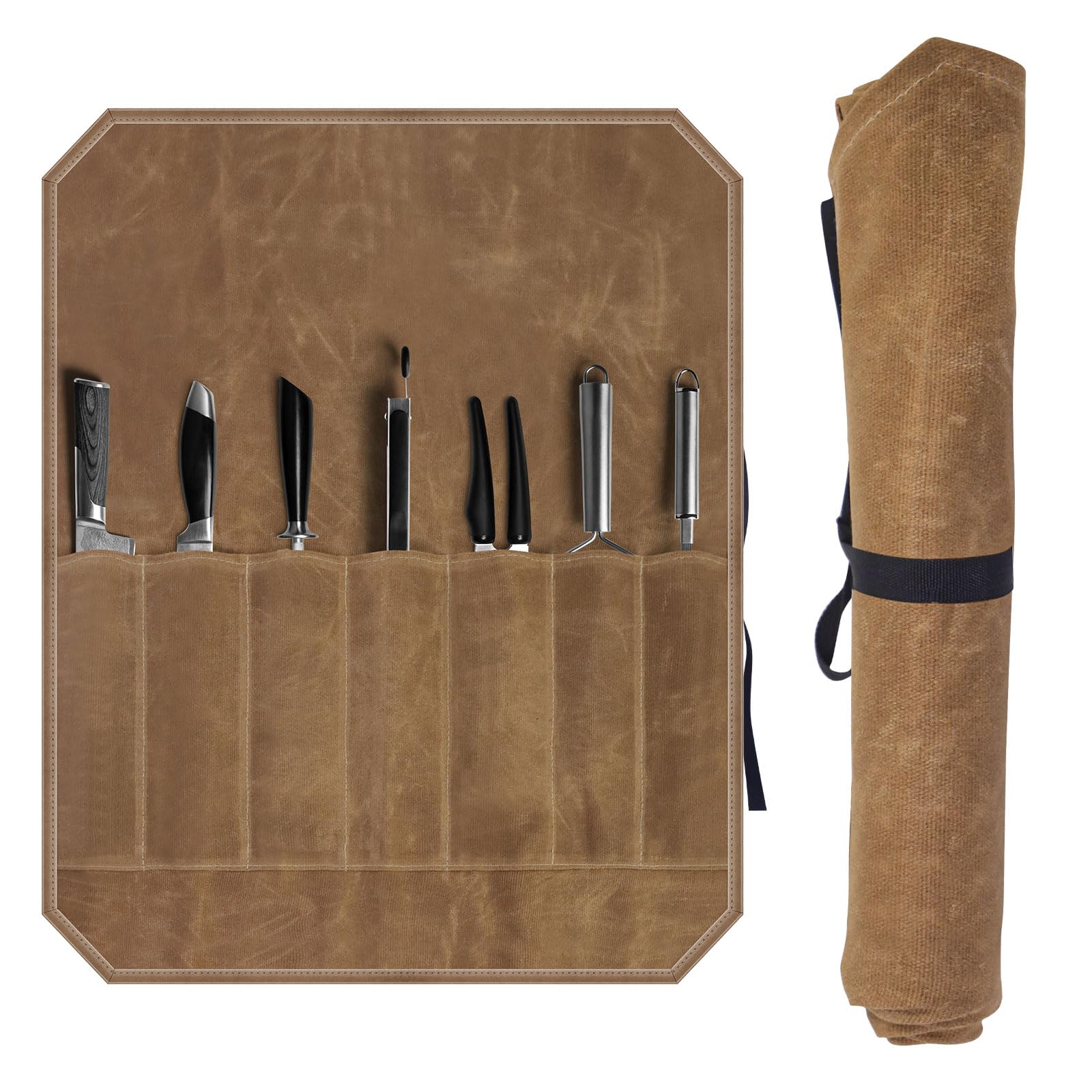 Borsa Coltelli Chef, Borsa Coltelli Portatile, Borsas Porta Coltelli da Chef Professionali, Custodia Portatile in Tela Impermeabile per Coltellis da Campeggio ed Escursionismo, Regalo per lo Chefs