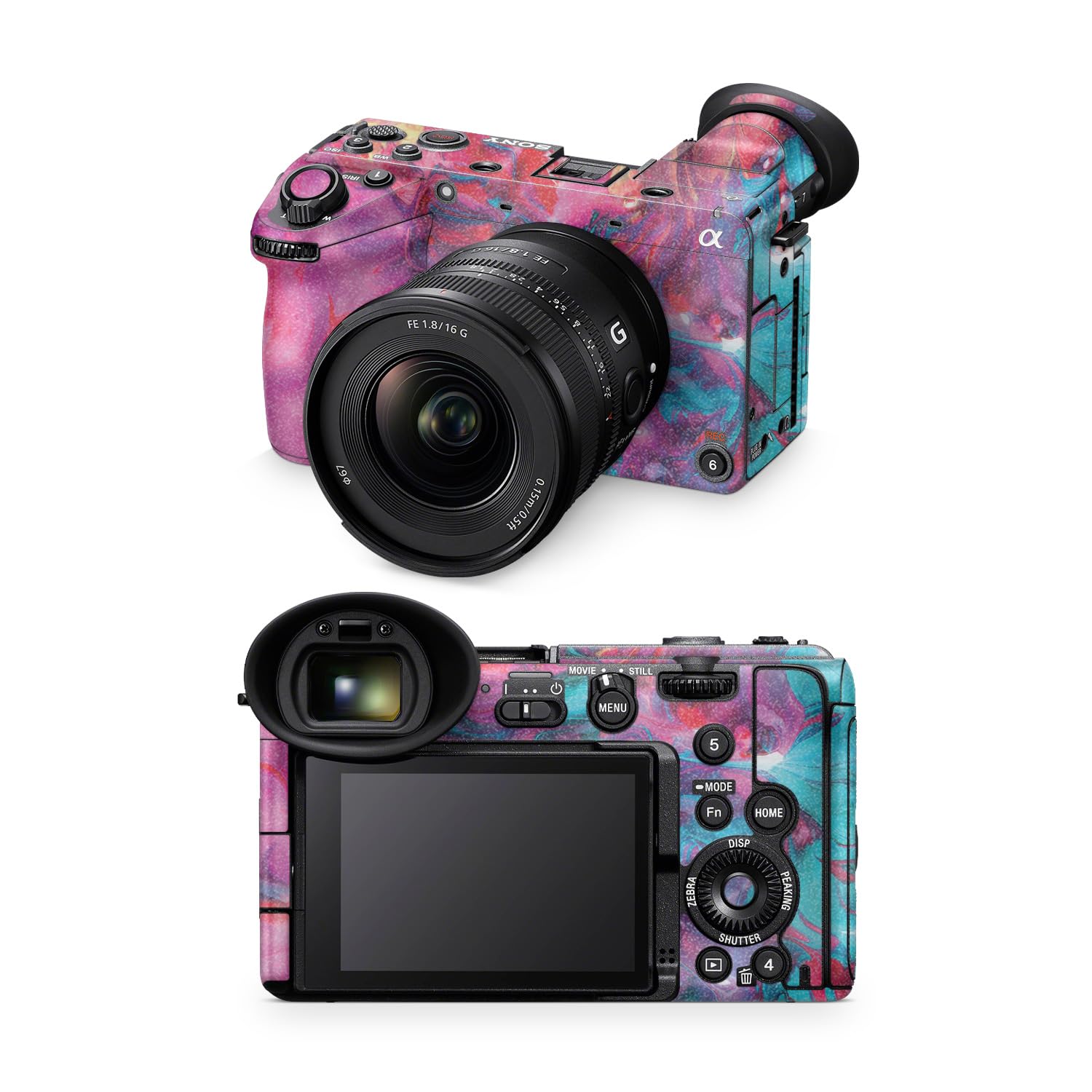 Glossy Glitter Camera Skin Compatible with Sony FX2 Digital Camera (2025) - Paint Party - Premium 3M Vinyl Protective Wrap Decal Cover - Easy to Apply | Crafted in the USA by MightySkins