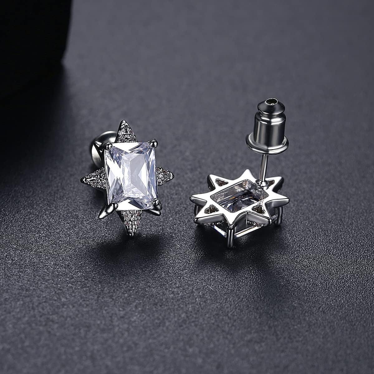 VVS1 Clarity Moissanite Earrings in 14K Gold, Pentagon Star/Flower Design, Ideal Christmas & Birthday Gift for Women and Girls