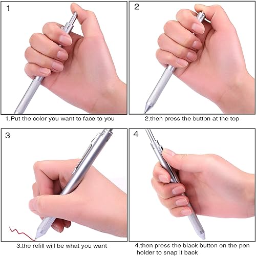 Vista 12 de DunBong Ballpoint Metal D1 - Recambio para bolígrafo multifunción, paquete de 5 piezas (azul) D1-blue,Negro -,Blue,D1-negro,D1-rojo,Rojo