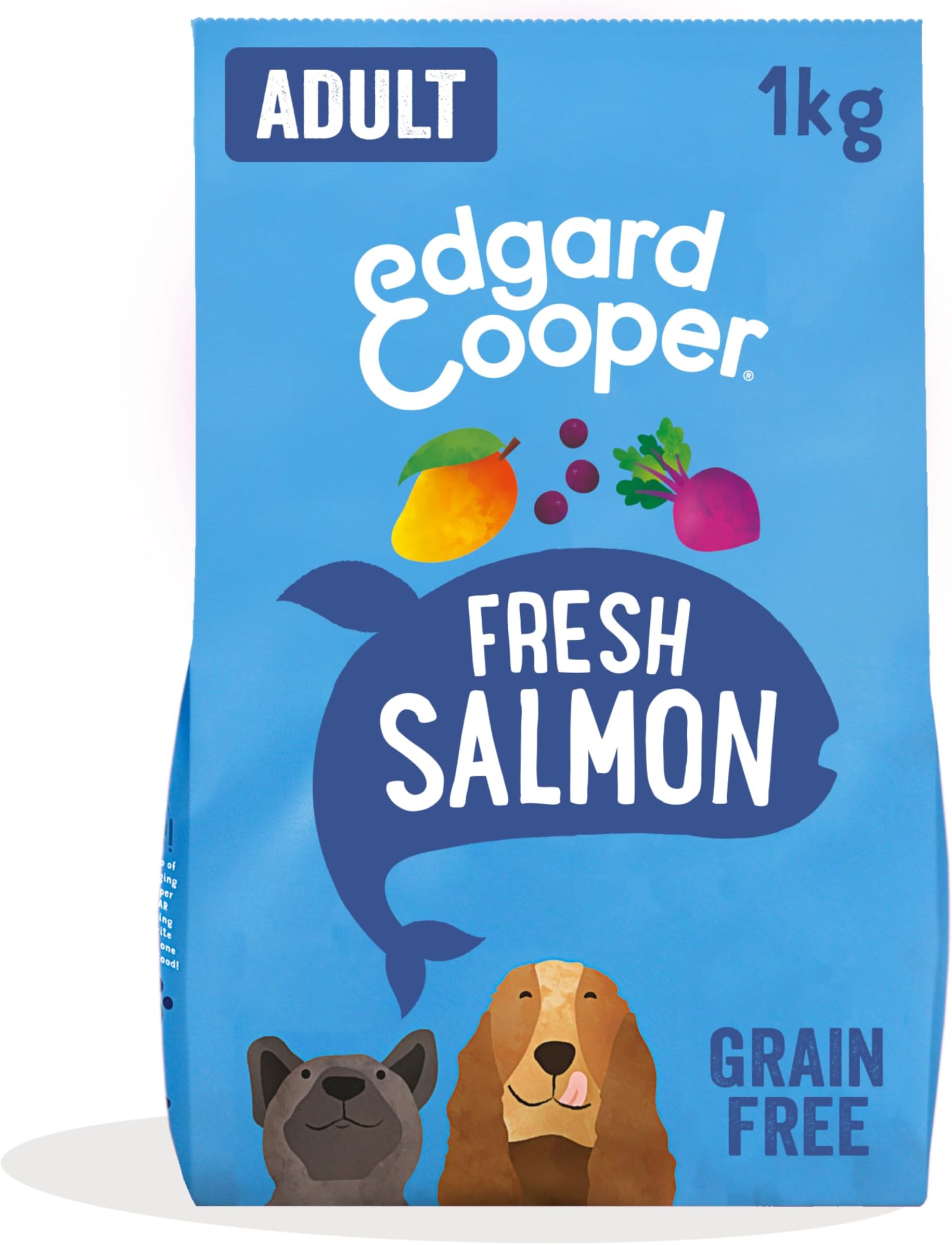 Edgard & Cooper Dry Dog Food For Medium Breed Adult Dogs (1kg), Fresh Salmon, Balanced Fibre For Gut Health, Hypoallergenic Recipe With Natural Ingredients, Never Fish Meal