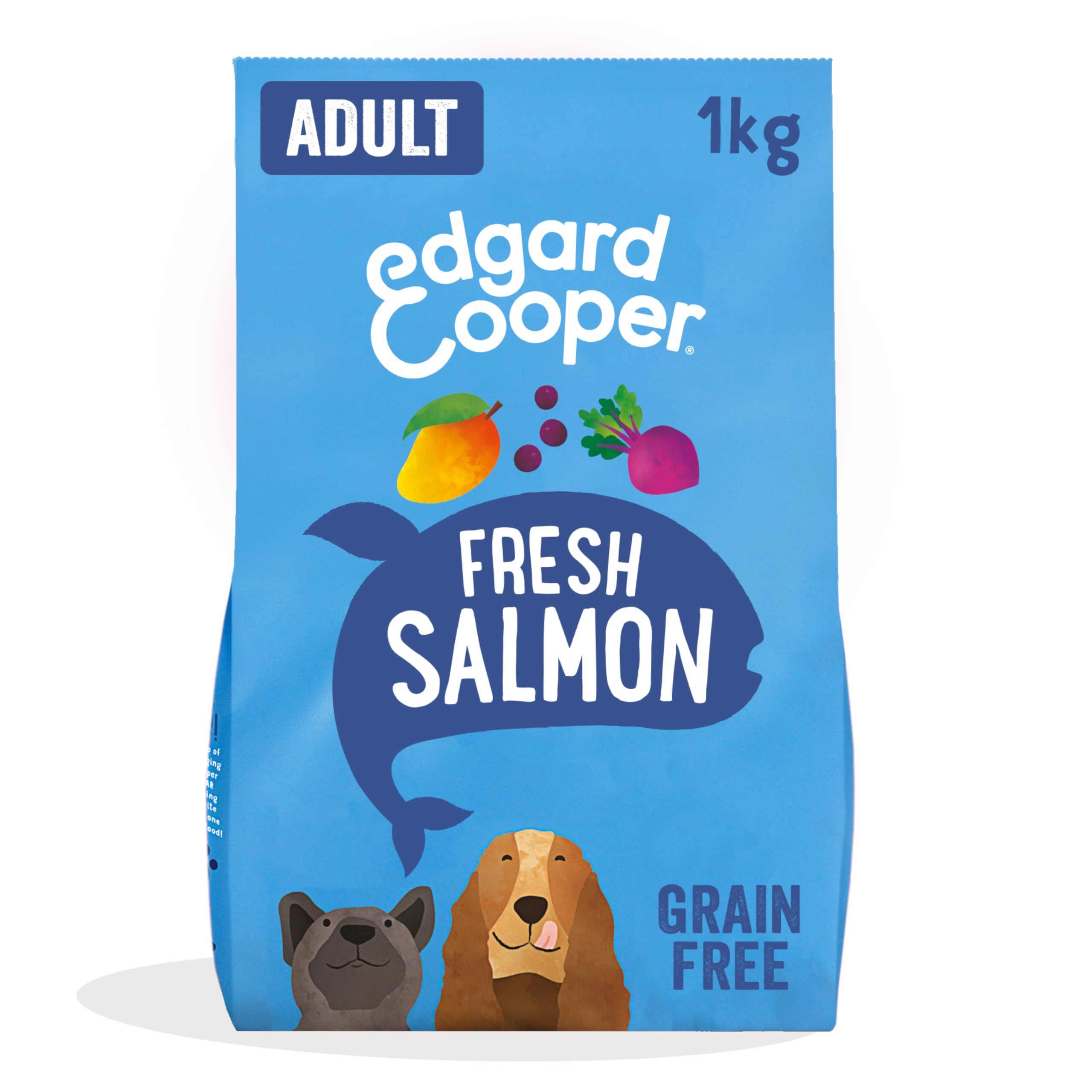 Edgard & Cooper Dry Dog Food For Medium Breed Adult Dogs (1kg), Fresh Salmon, Balanced Fibre For Gut Health, Hypoallergenic Recipe With Natural Ingredients, Never Fish Meal
