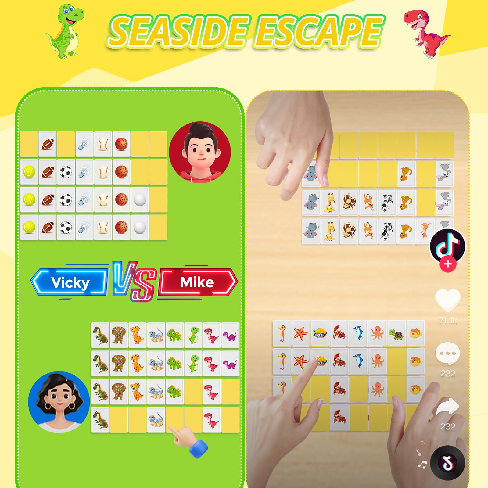 Mahjong Gra Duże kamienie, 65 bloków 30 mm, Mahjong Seaside Escape gra z naklejkami DIY, dla rodziny, dorosłych i dzieci