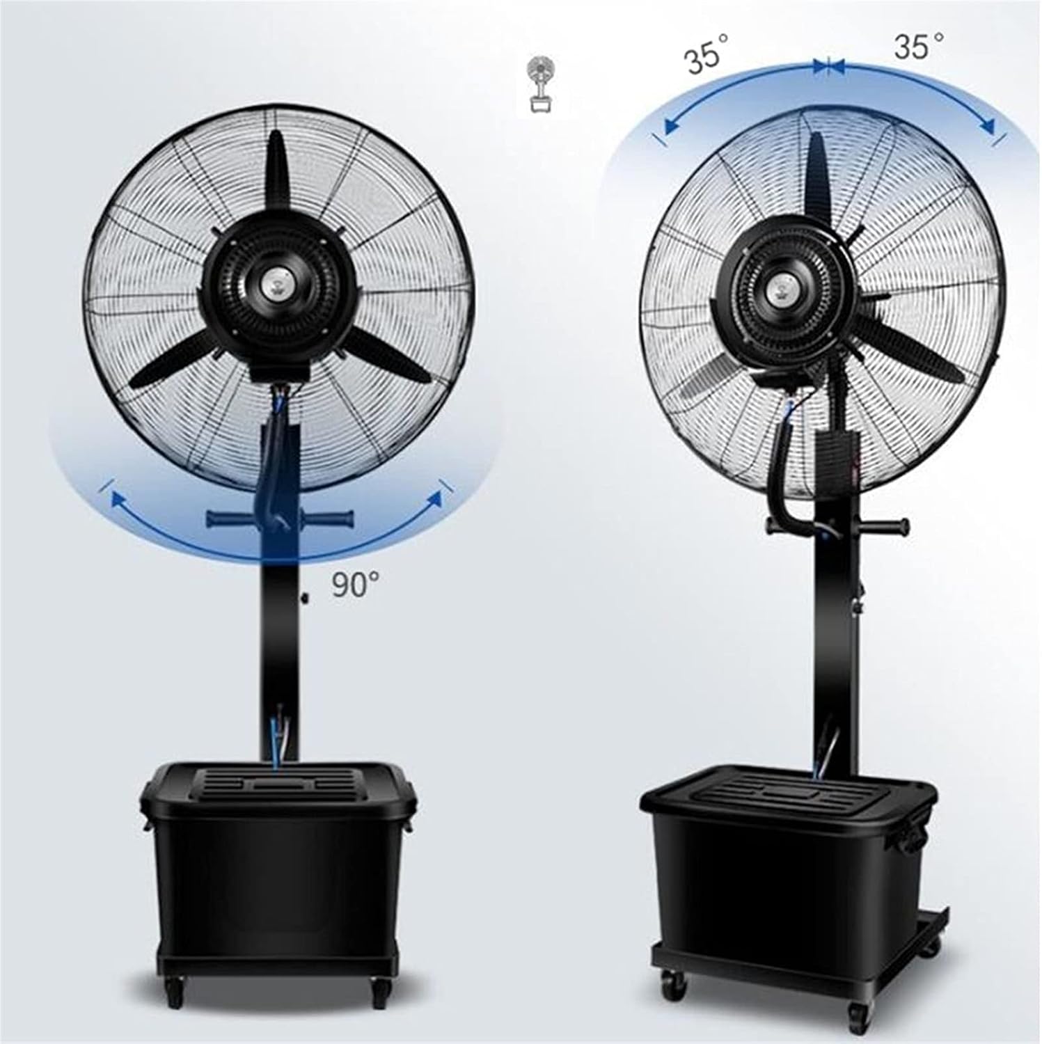 Misting Fan for Indoor & Outdoor Commercial Pedestal Floor Fan, Oscillating Cooling Mist Fan for Patio, Backyard, Garage, Gym, 25"x70", 29"x70" (Size : 29inch/380W)