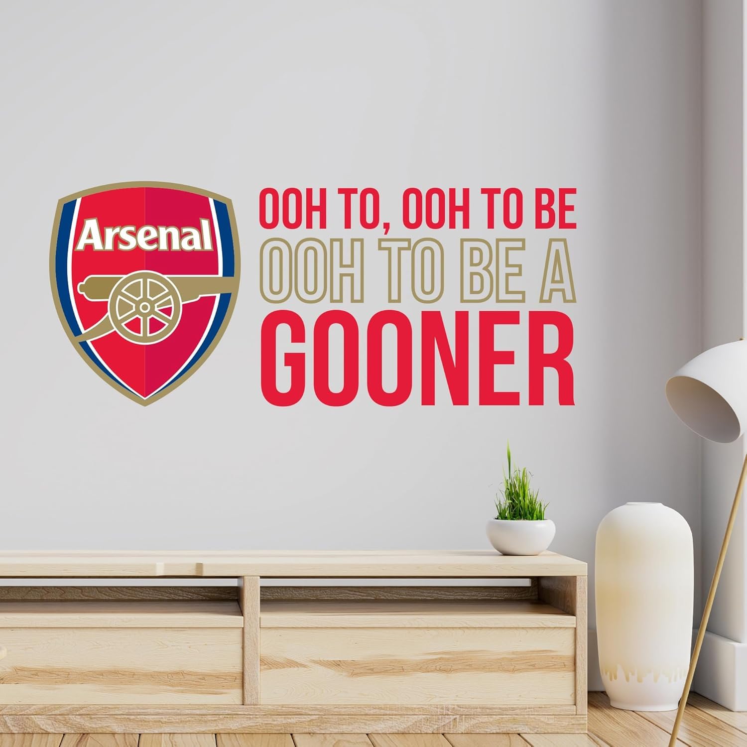 Beautiful Game Arsenal Football Club Official 'Gooner' Song & Crest Wall Sticker Vinyl Poster Print (120cm x 60cm)